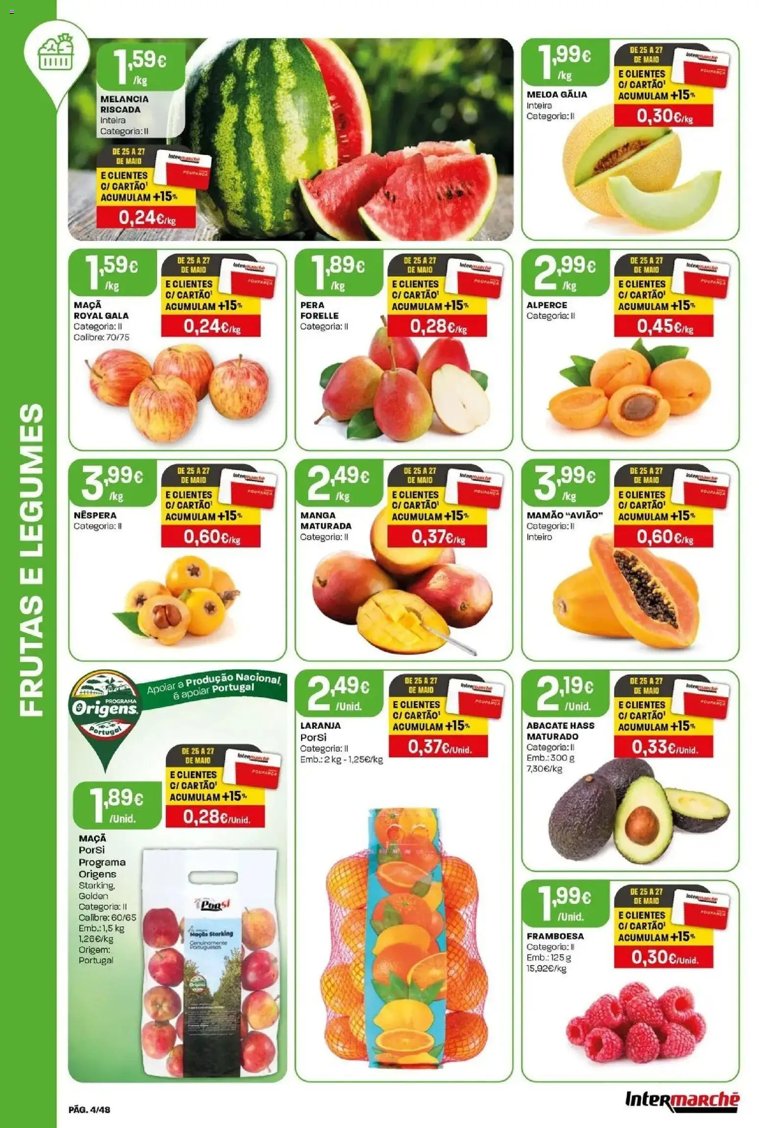 Intermarché - Isto é que são preços BAIXOS! │ válido de 21.05.2026 | Página: 4 | Produtos: Maça, Maçãs, Melancia, Mamão
