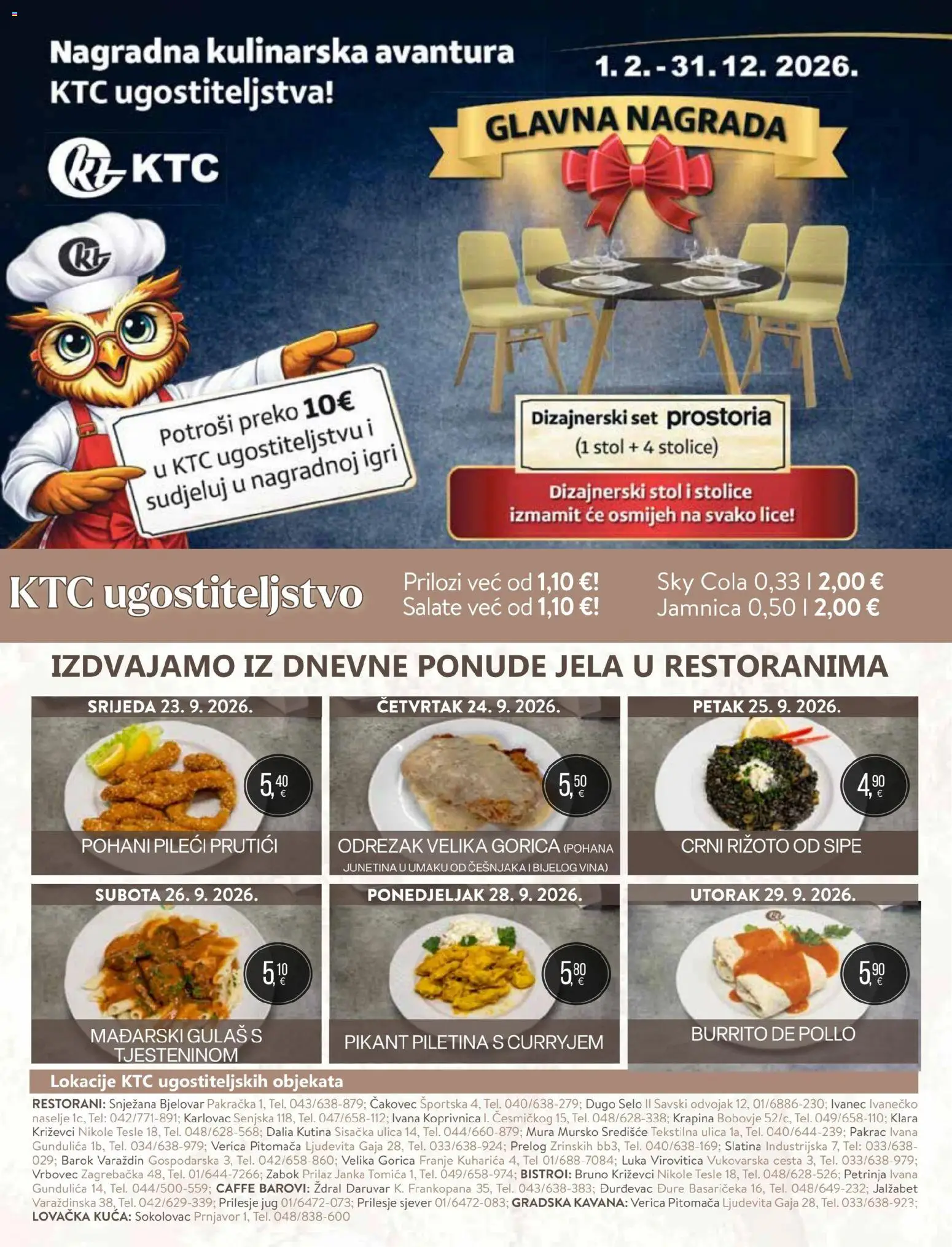 KTC katalog | vrijedi od 23.09.2026 | Stranica: 39 | Proizvodi: Sky Cola, Stol, Piletina, Prilozi