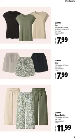Pré-visualização ESMARA Saia, 70% Algodão, 30% linho, Tam. S ao L válido de 08/06/2026 | Página: 5 | Produtos: Top, Calças, Saia