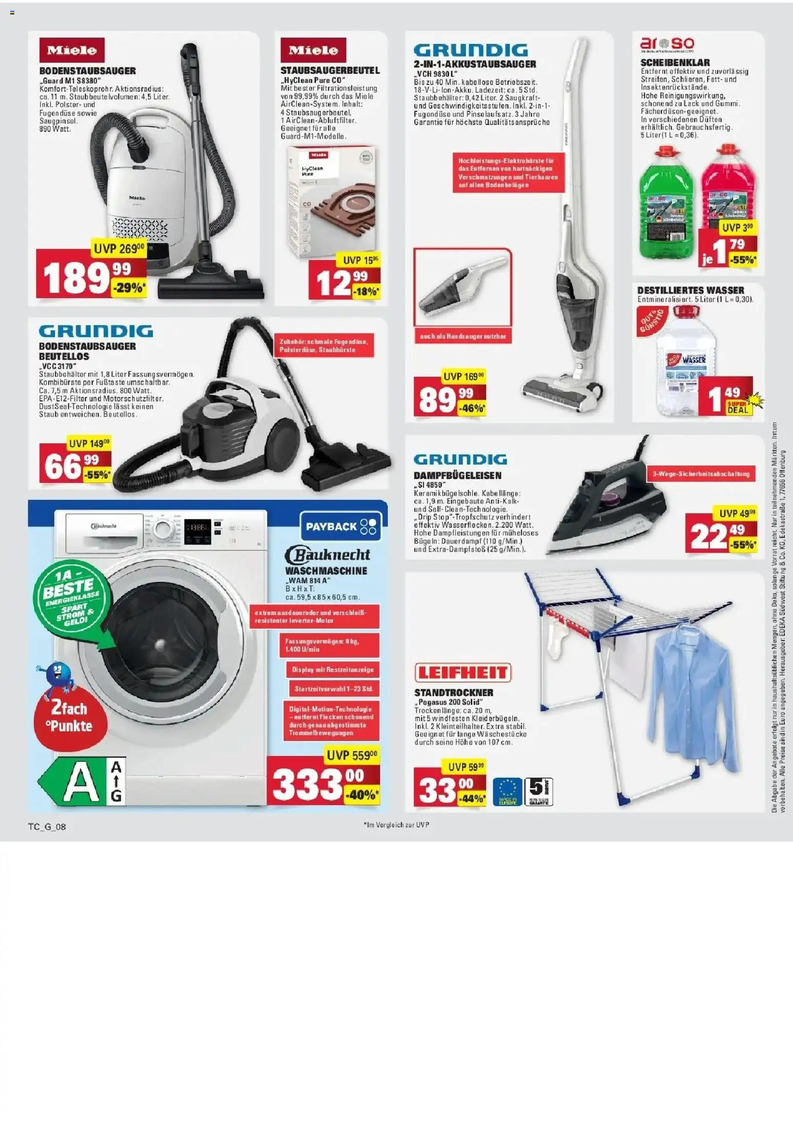 E center Prospekt Sinzheim – gültig ab 13.07.2026 | Seite: 93 | Produkte: Miele, Waschmaschine, Wasser