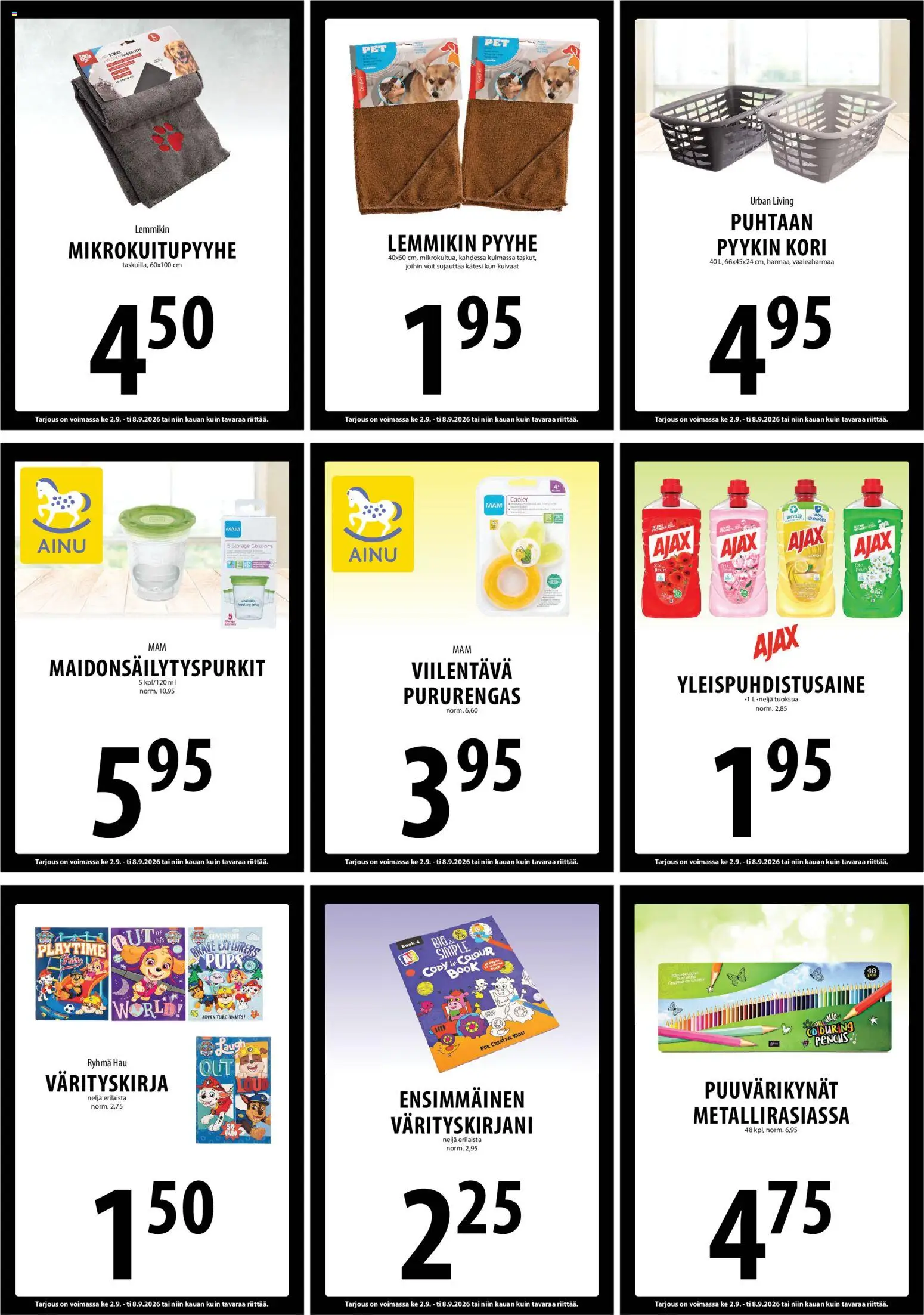 Tuuri tarjoukset – voimassa 02/09/2026 alkaen | Sivu: 14 | Tuotteet: Pyyhe, Kori
