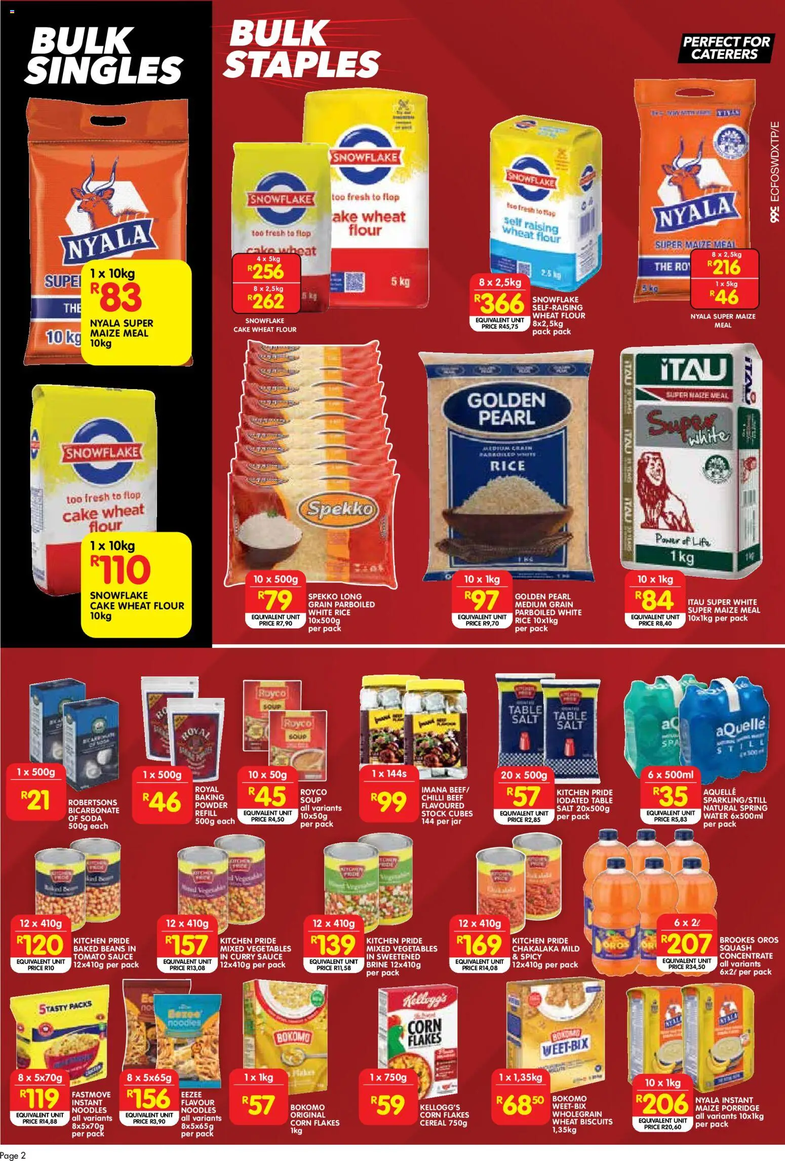 New Shoprite catalogue – valid from 03/08/2026 | Page: 2 | Products: Cake, Maize meal, Flakes, Chilli
