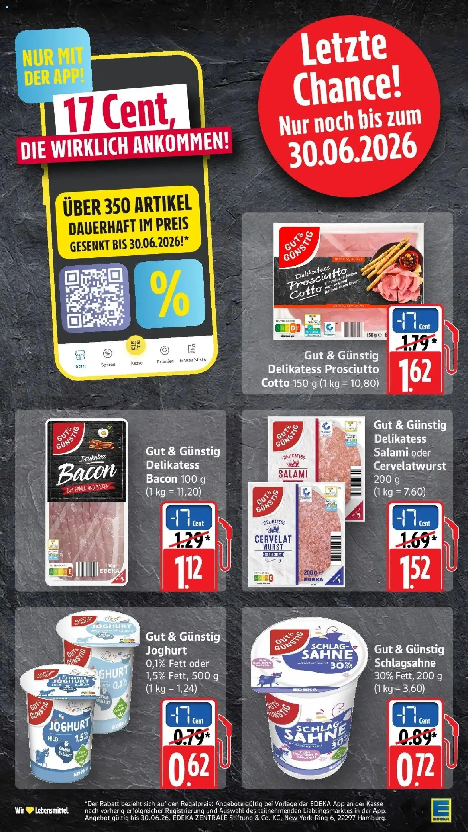 Edeka prospekt Wiernsheim – gültig ab 29.06.2026 | Seite: 46 | Produkte: Schlagsahne, Joghurt, Salami, Sahne