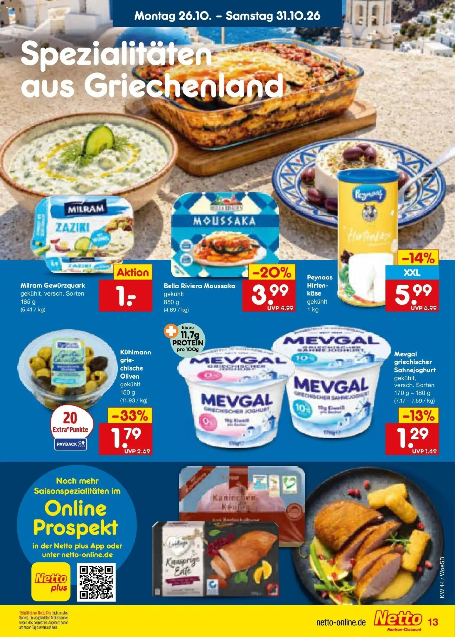 Netto Marken-Discount Prospekt Leonberg (ab 26.10.2026) » Angebote | Seite: 19 | Produkte: Käse, Kaninchen, Spezialitäten, Milram