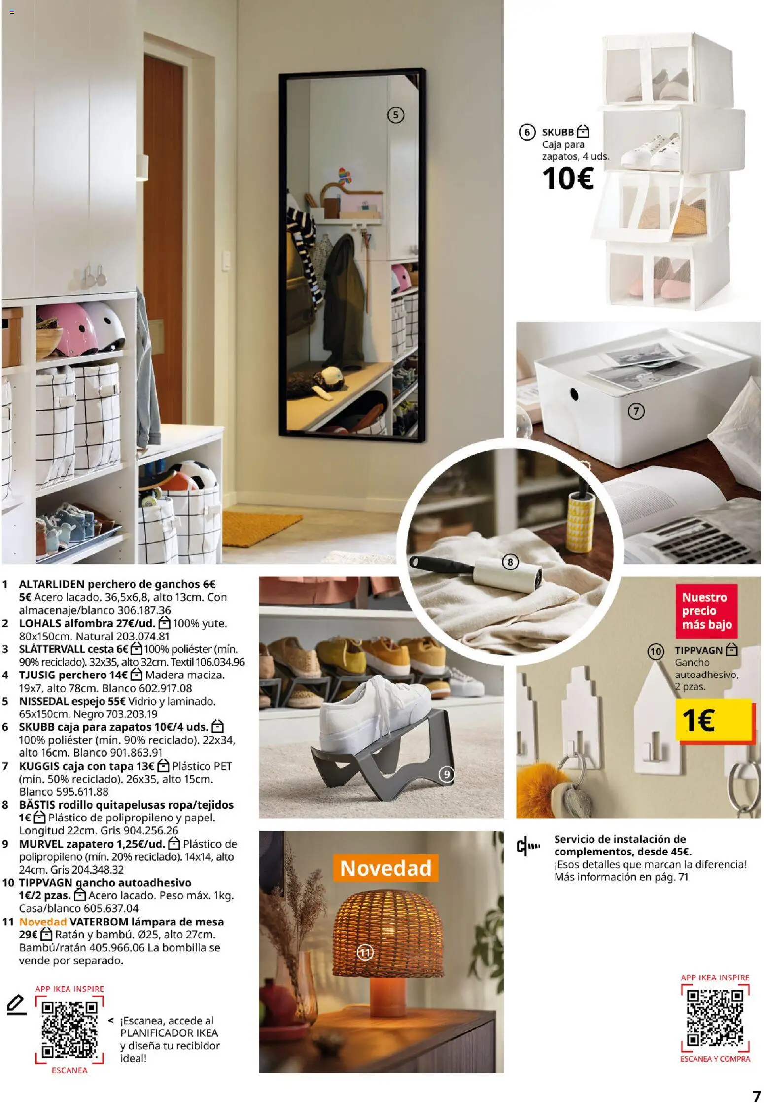 IKEA - Accesorios y decoración │ válido desde el 01/09/2026 | Página: 7 | Productos: Perchero, Bombilla, Mesa, Espejo