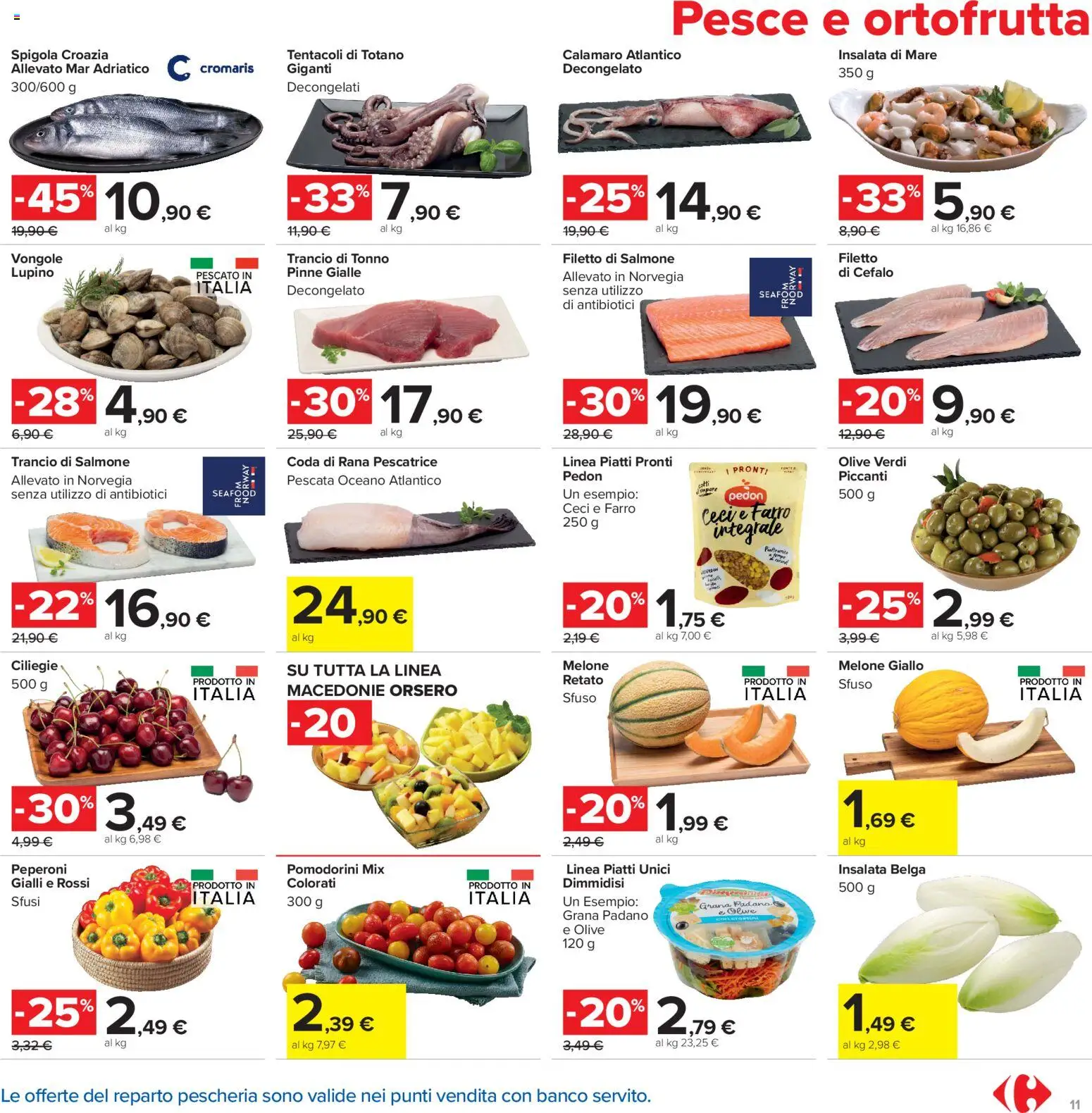 Volantino Carrefour del 16.06.2026 | Pagina: 11 | Prodotti: Pomodorini, Peperoni, Melone, Tonno