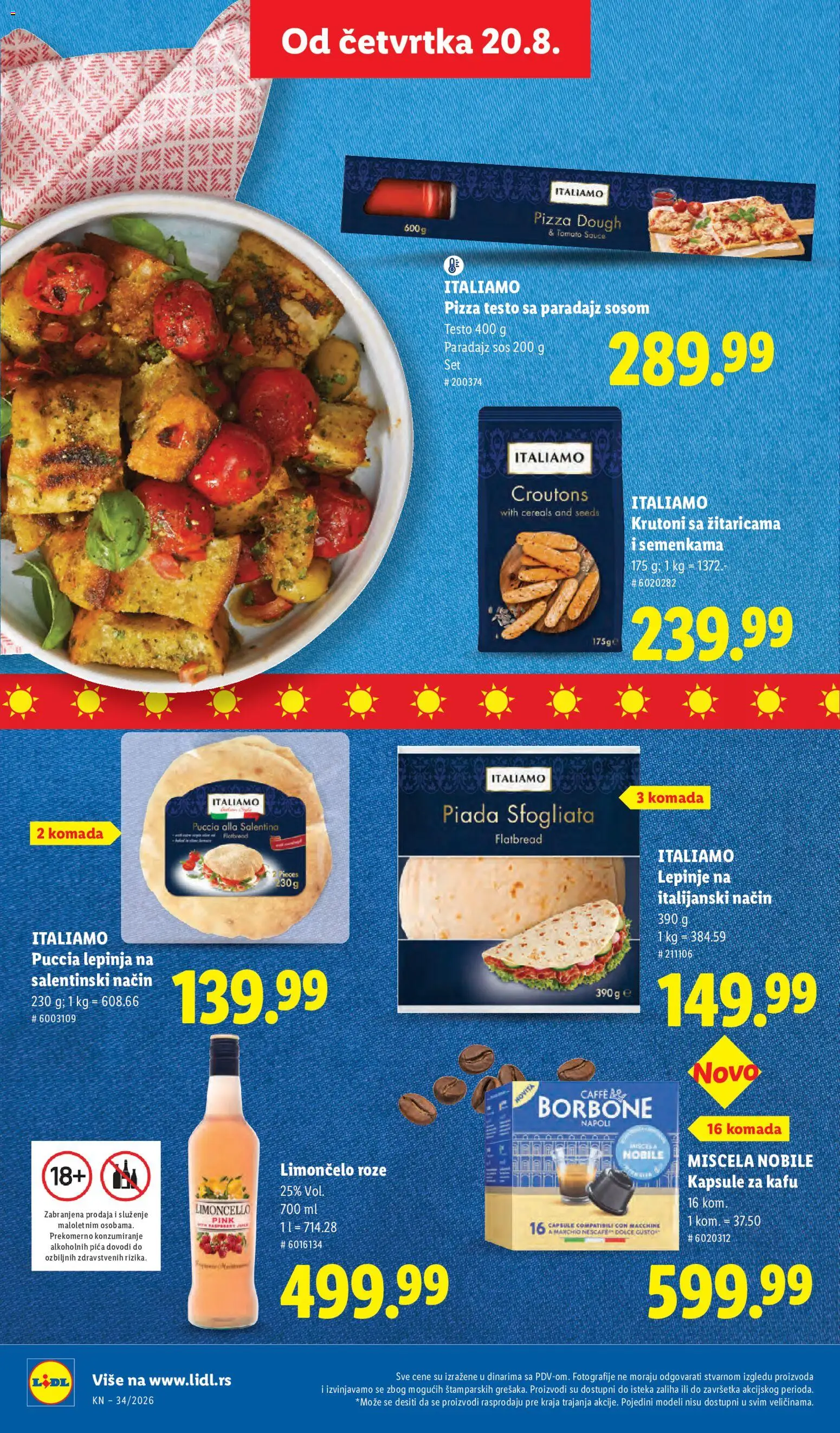 Lidl katalog - važi od 20.08.2026 | Strana: 58 | Proizvode: Kapsule, Testo, Sos, Paradajz