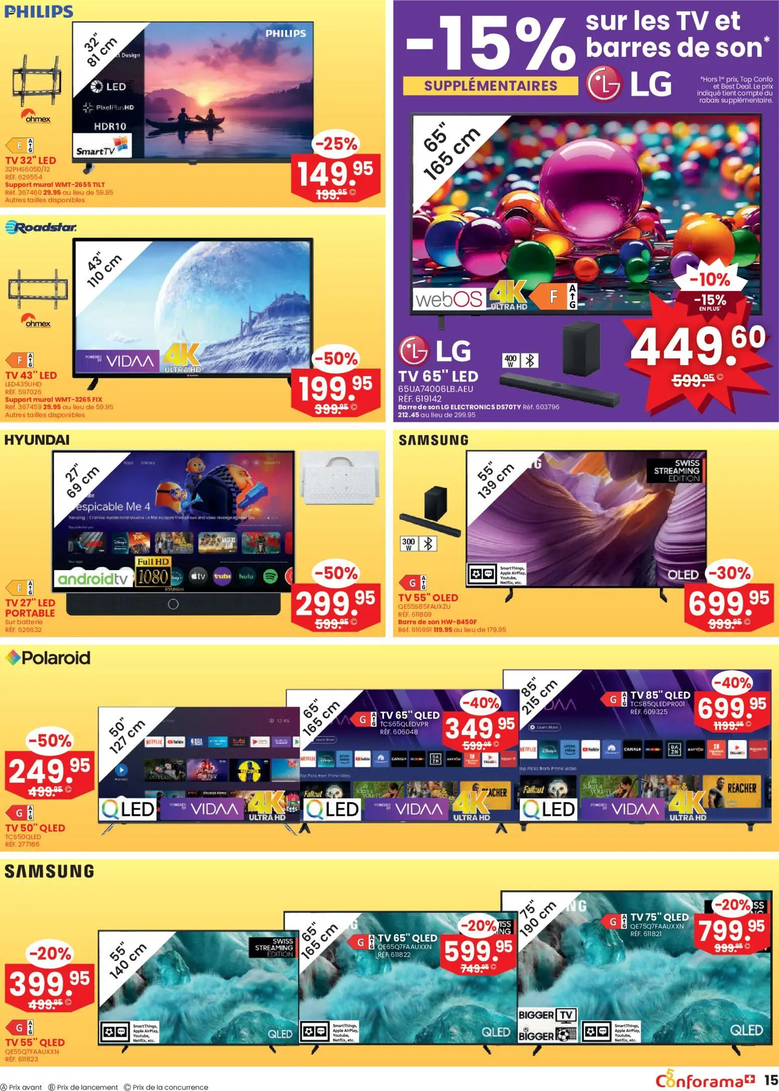 Conforama aktionen FR – gültig ab 22.07.2026 | Seite: 15 | Produkte: Batterie, TV, Apple, LG