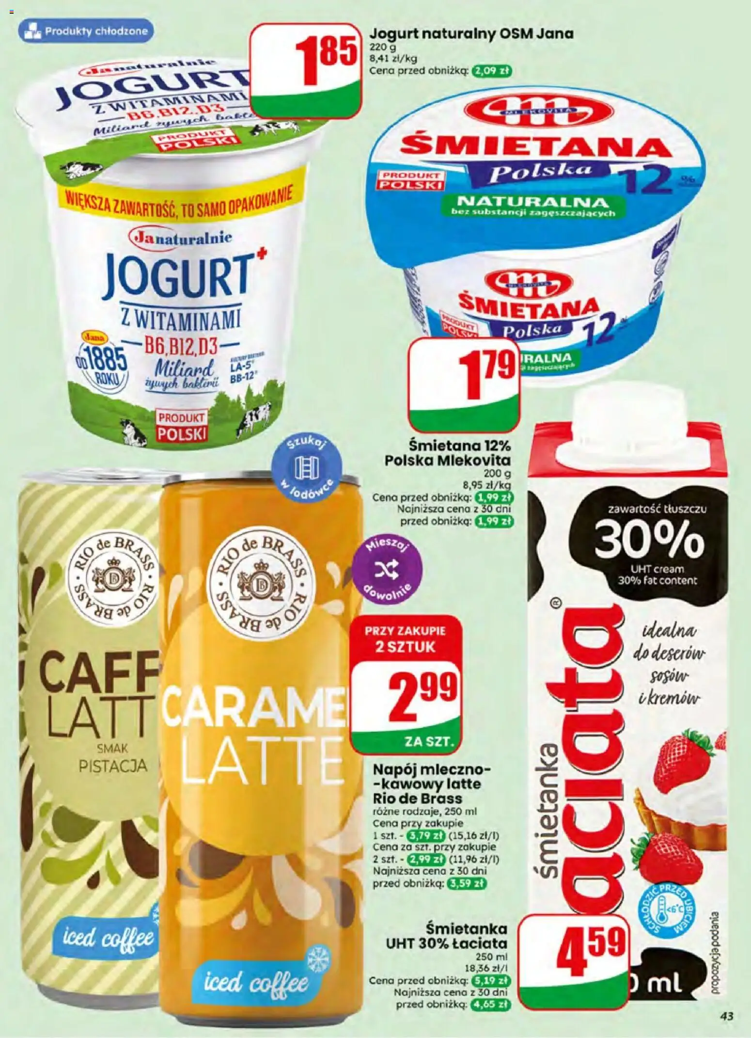Dino gazetka od 24.06.2026 | Strona: 43 | Produkty: Jogurt naturalny, Jogurt, Śmietana