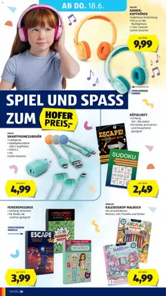 Hofer Flugblatt ab 12.06.2026 gültig | Seite: 34 | Produkte: Kopfhörer, Spiel, USB