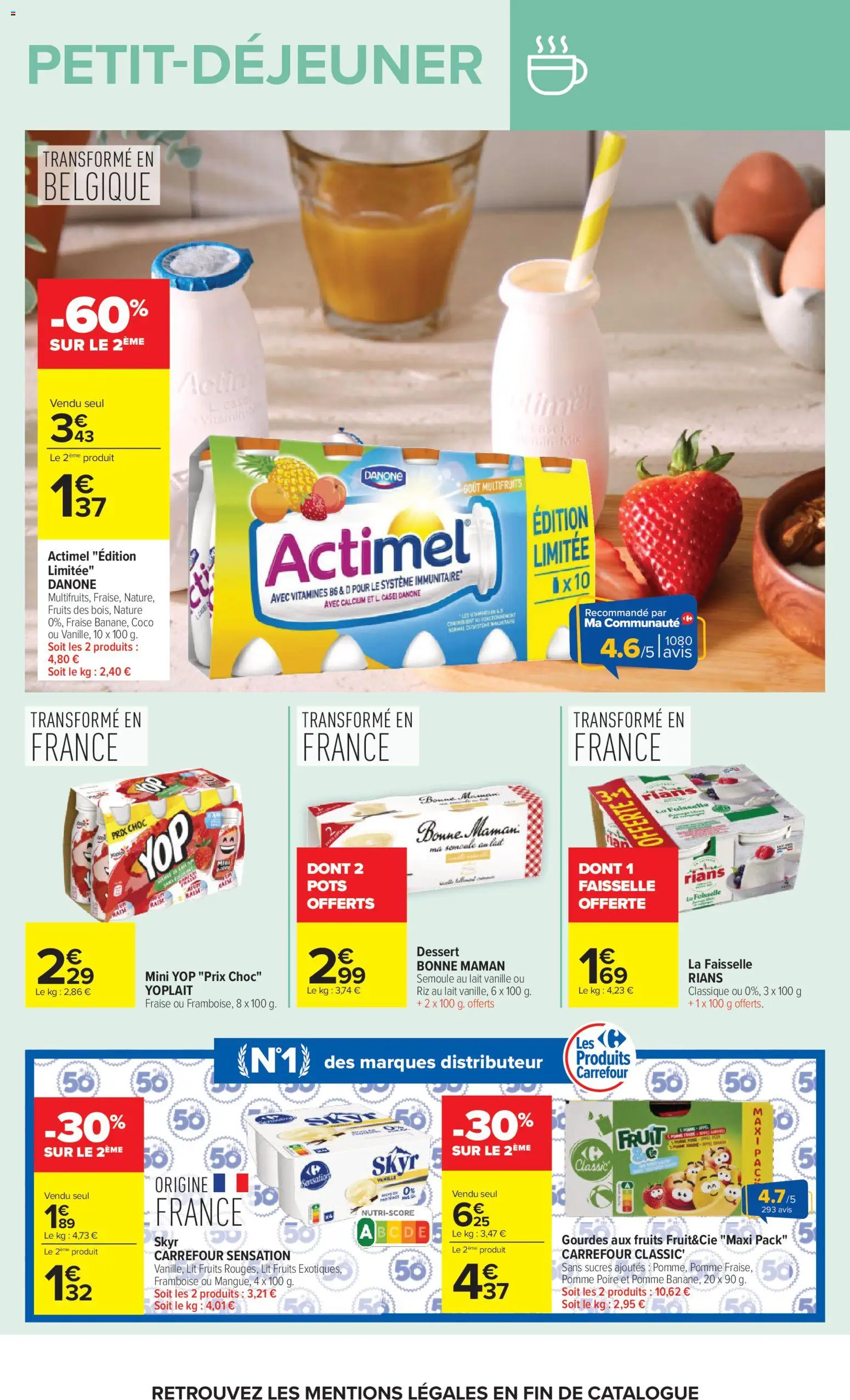 {H1} | Page: 14 | Produits: Fraise, Semoule, Lait, Skyr