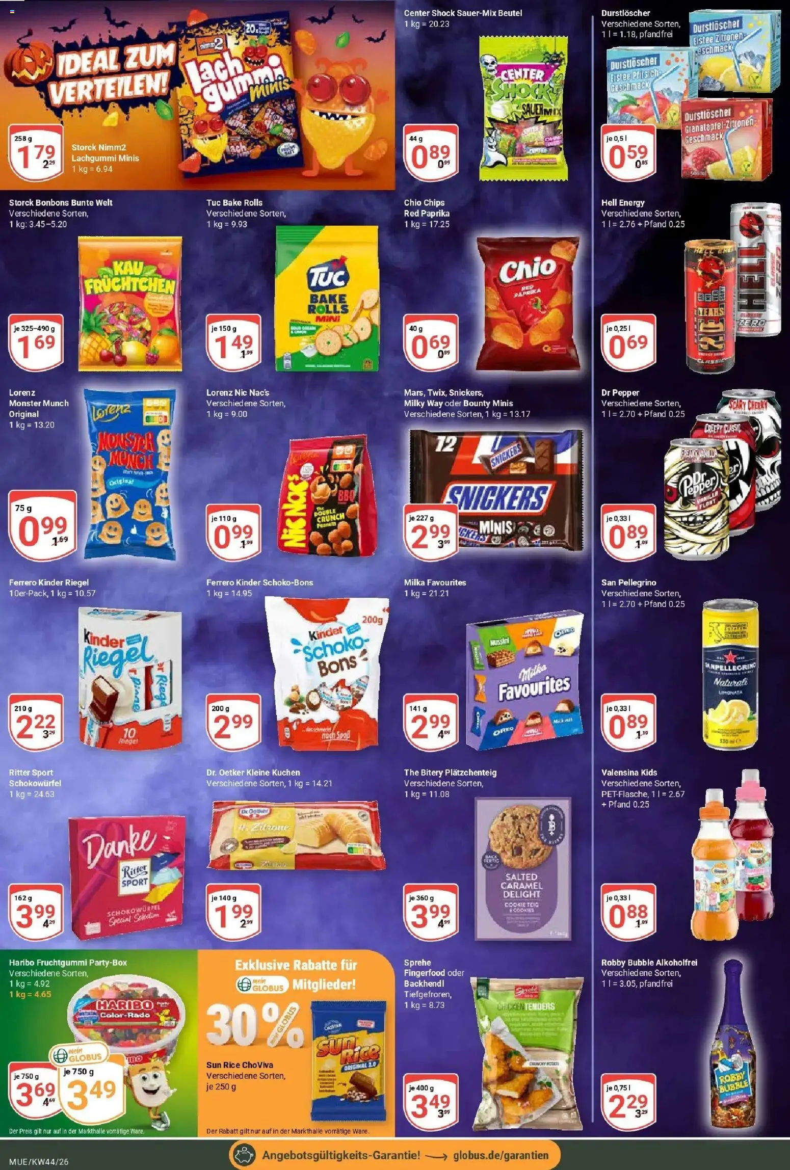 Globus Prospekt Mühldorf (ab 26.10.2026) » Angebote online | Seite: 14 | Produkte: Milka, Valensina, Monster, Kuchen
