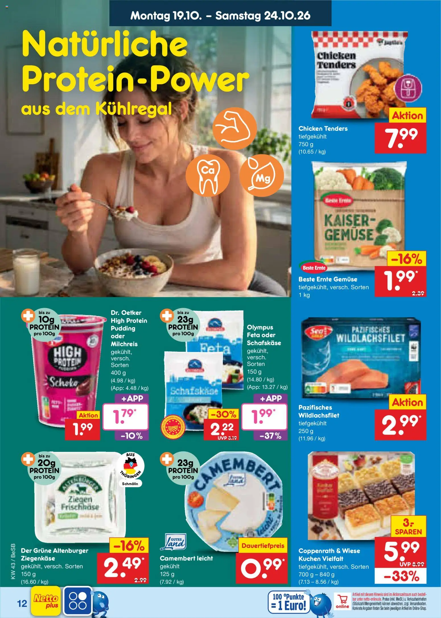 Netto Marken-Discount Prospekt – gültig ab 19.10.2026 | Seite: 12 | Produkte: High protein pudding, Ziegenkäse, Pudding, Schafskase