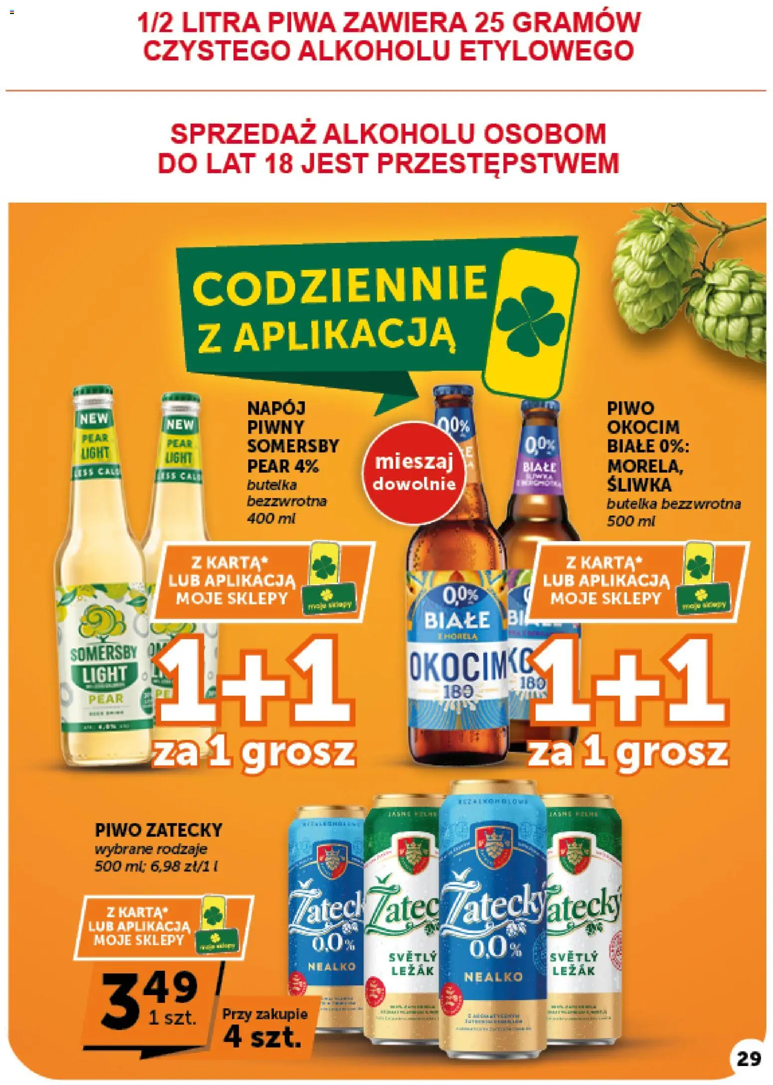 Groszek gazetka - Market od 08.10.2026 | Strona: 29 | Produkty: Leżak, Piwo, Somersby, Piwo zatecky