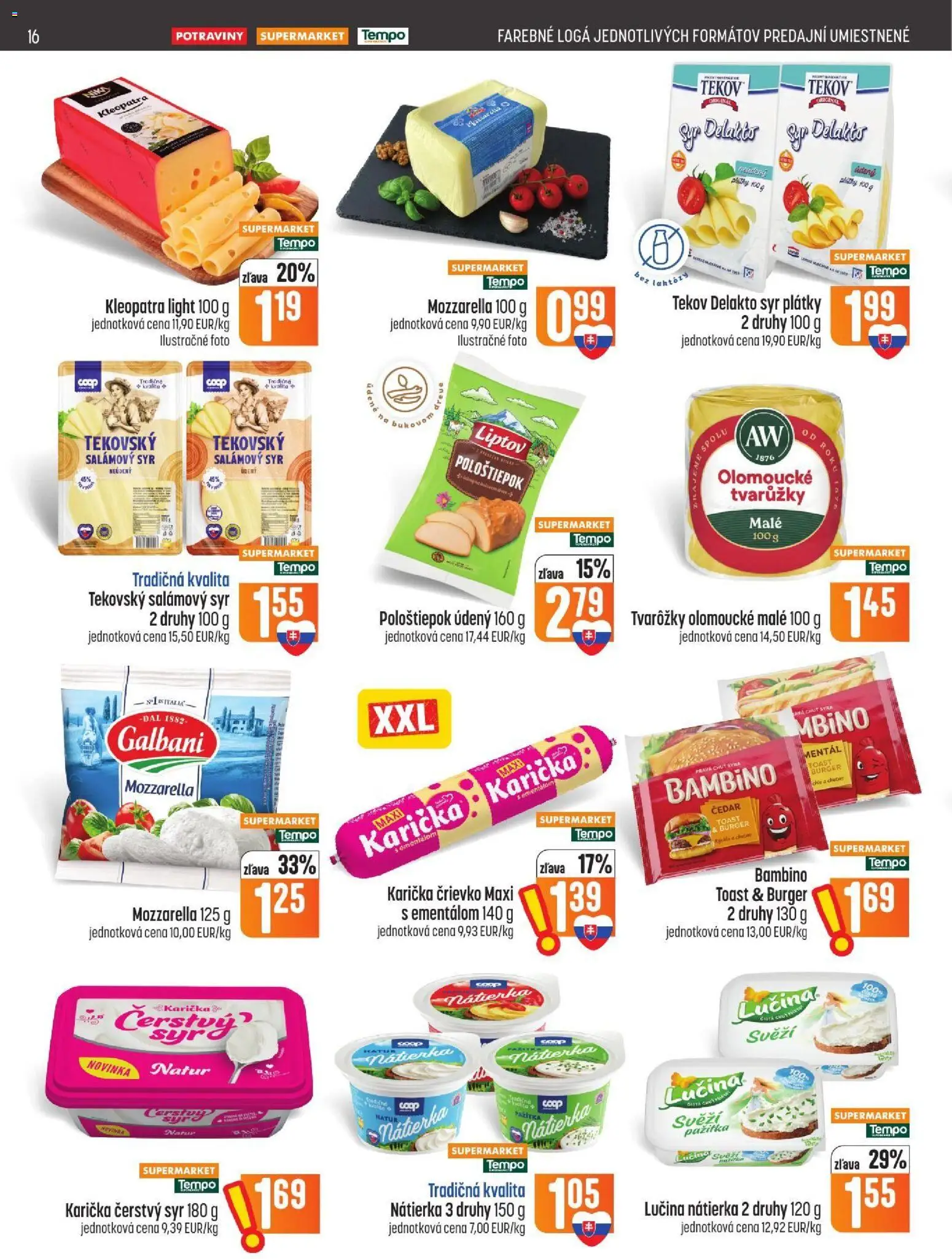 Nové COOP Jednota akcie – leták je platný od 29.10.2026 | Strana: 16 | Produkty: Syr, Pažítka, Nátierka, Tvarôžky