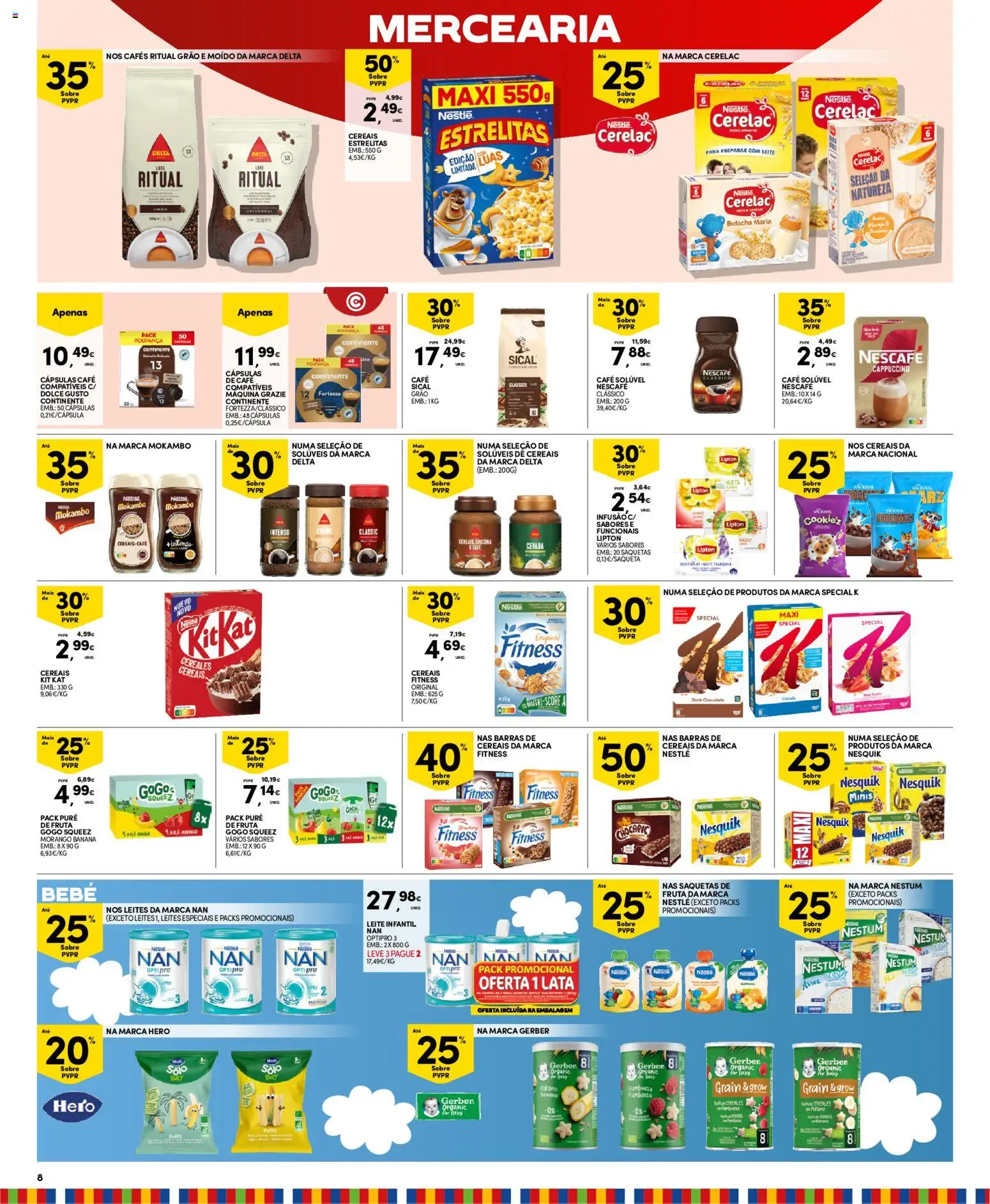 Continente Madeira │ válido de 07/04/2026 | Página: 8 | Produtos: Mercearia, Café solúvel, Cápsulas, Leite