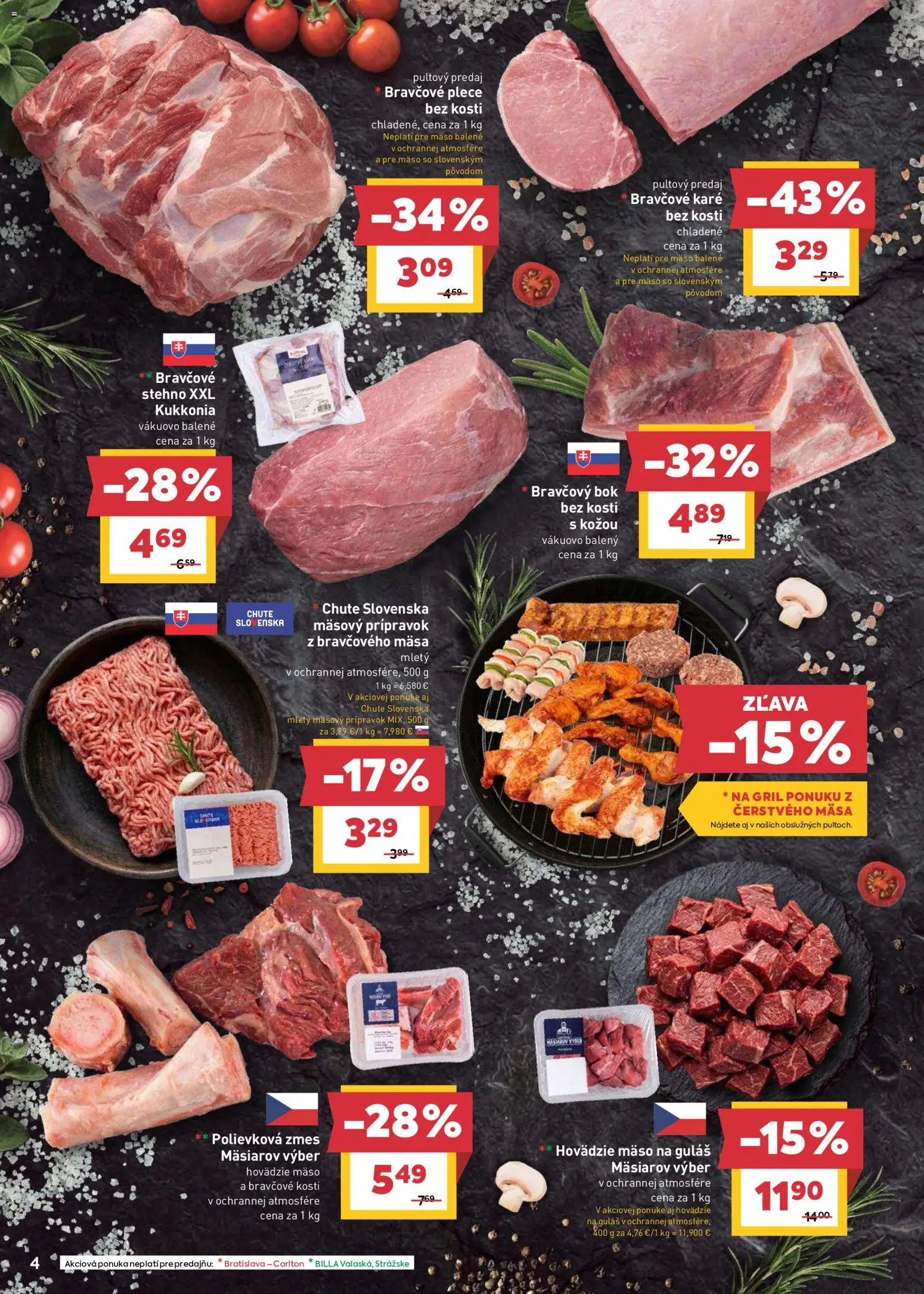 Nové Billa akcie – leták je platný od 26.08.2026 | Strana: 6 | Produkty: Gril, Hovädzie mäso, Bravčový bok bez kosti, Bravčové karé