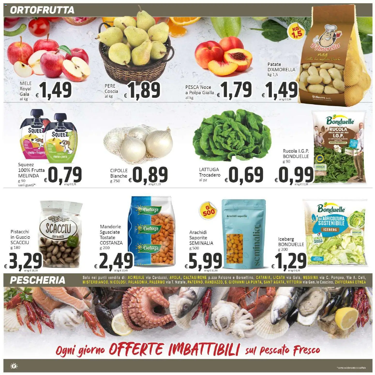 Volantino Paghi Poco del 01/09/2026 | Pagina: 2 | Prodotti: Patate, Cipolle, Pesca, Pistacchi