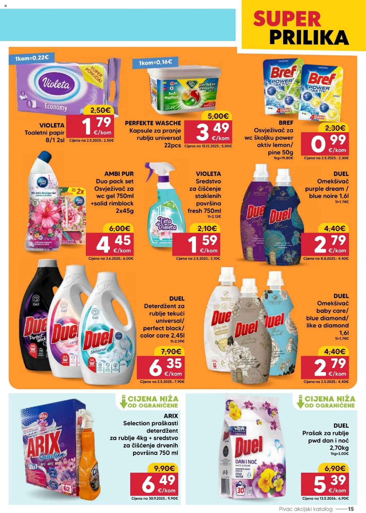 Pivac katalog | vrijedi od 13.07.2026 | Stranica: 15 | Proizvodi: Prašak za rublje, Deterdžent, Toaletni papir, Kapsule