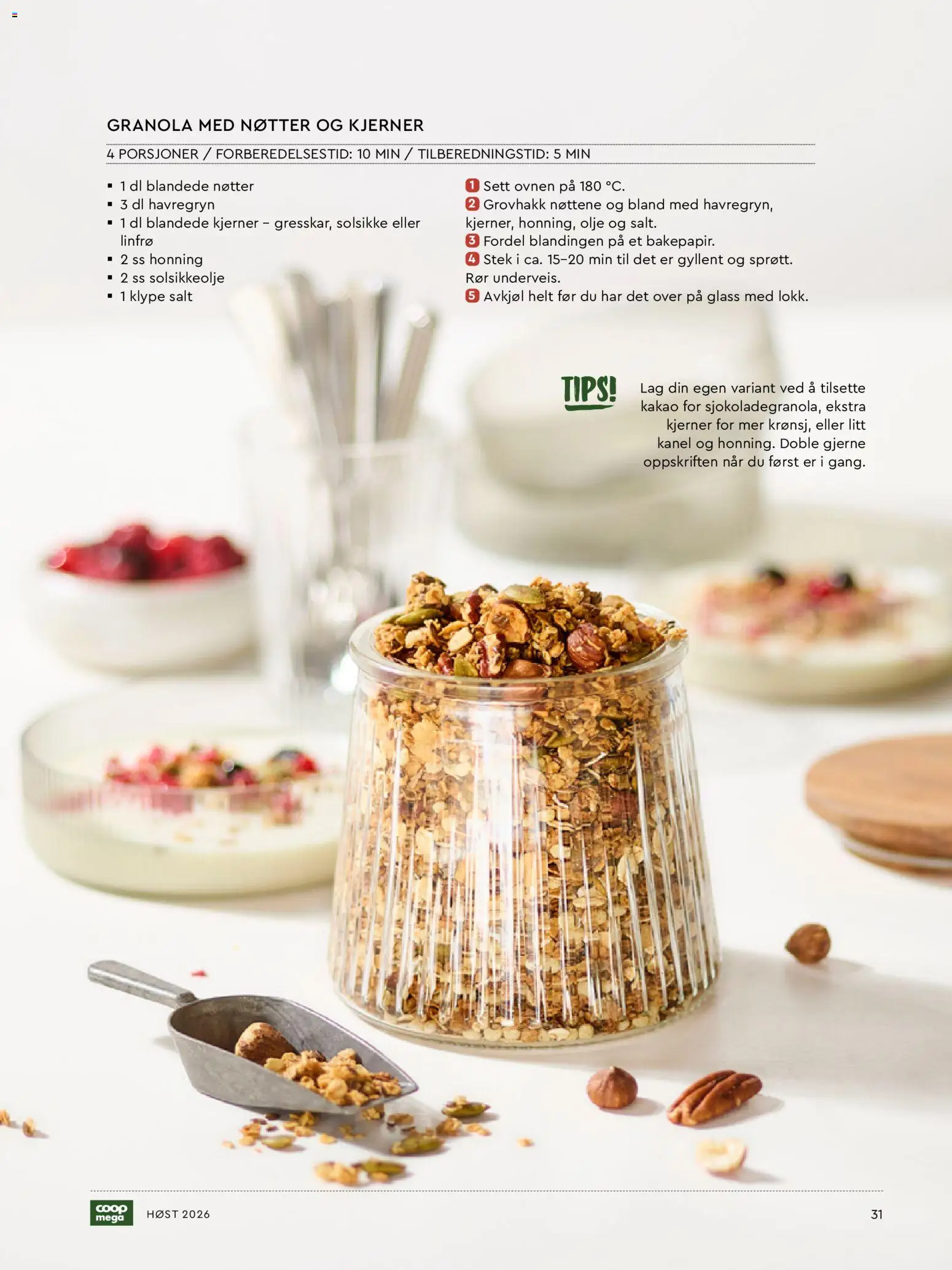 {H1} | Side: 31 | Produkter: Kanel, Ved, 1, Granola