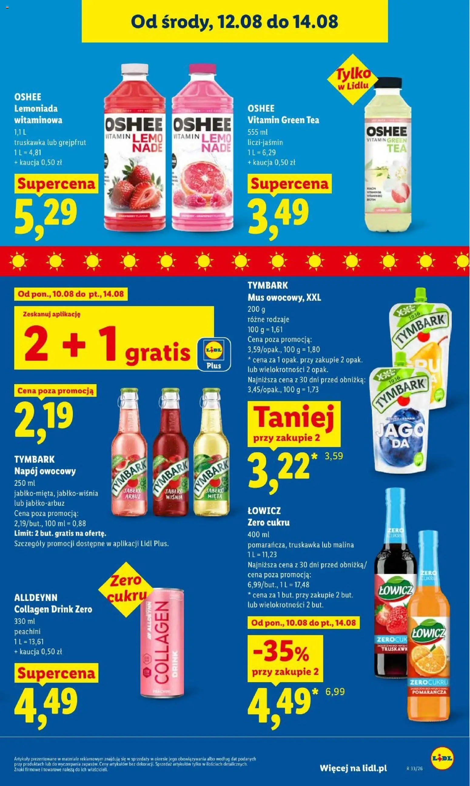 Lidl gazetka od 12.08.2026 | Strona: 69 | Produkty: Arbuz, Malina, Tymbark, Grejpfrut
