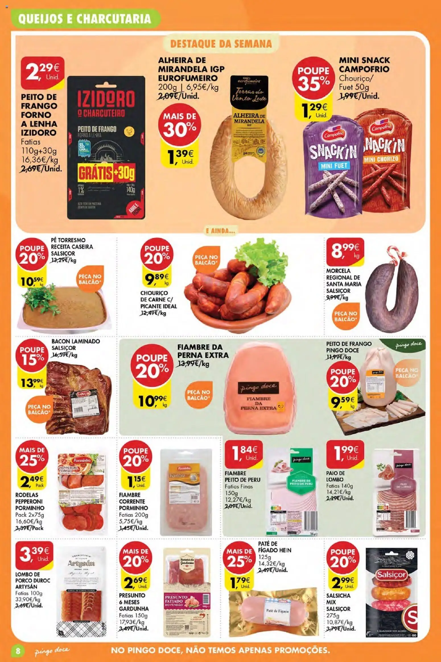 Pingo Doce Poupe Esta Semana Açores │ válido de 04.06.2026 | Página: 8 | Produtos: Bacon, Peito de peru, Lombo, Carne