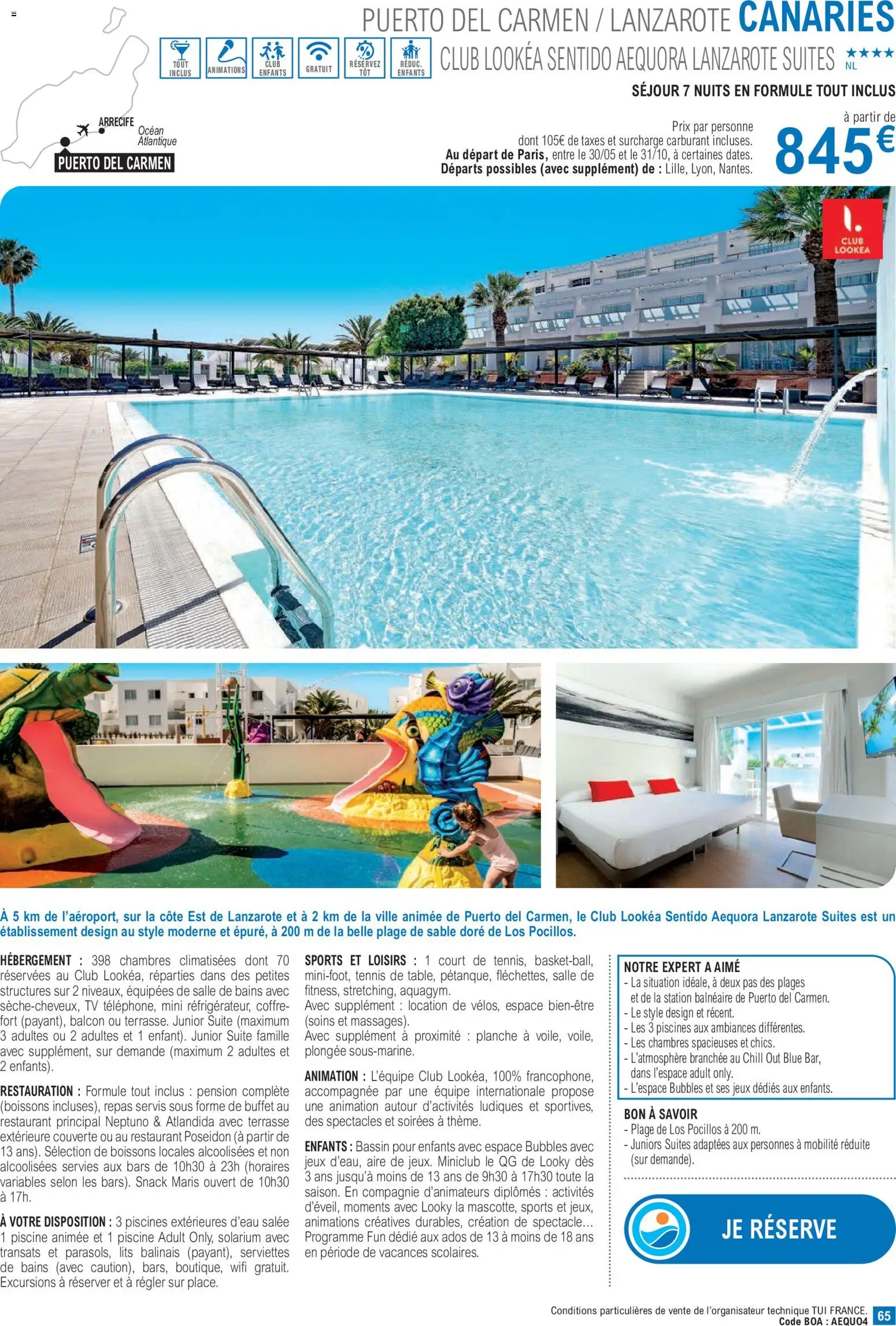 {H1} | Page: 65 | Produits: Boissons, Buffet, Sable, Piscine