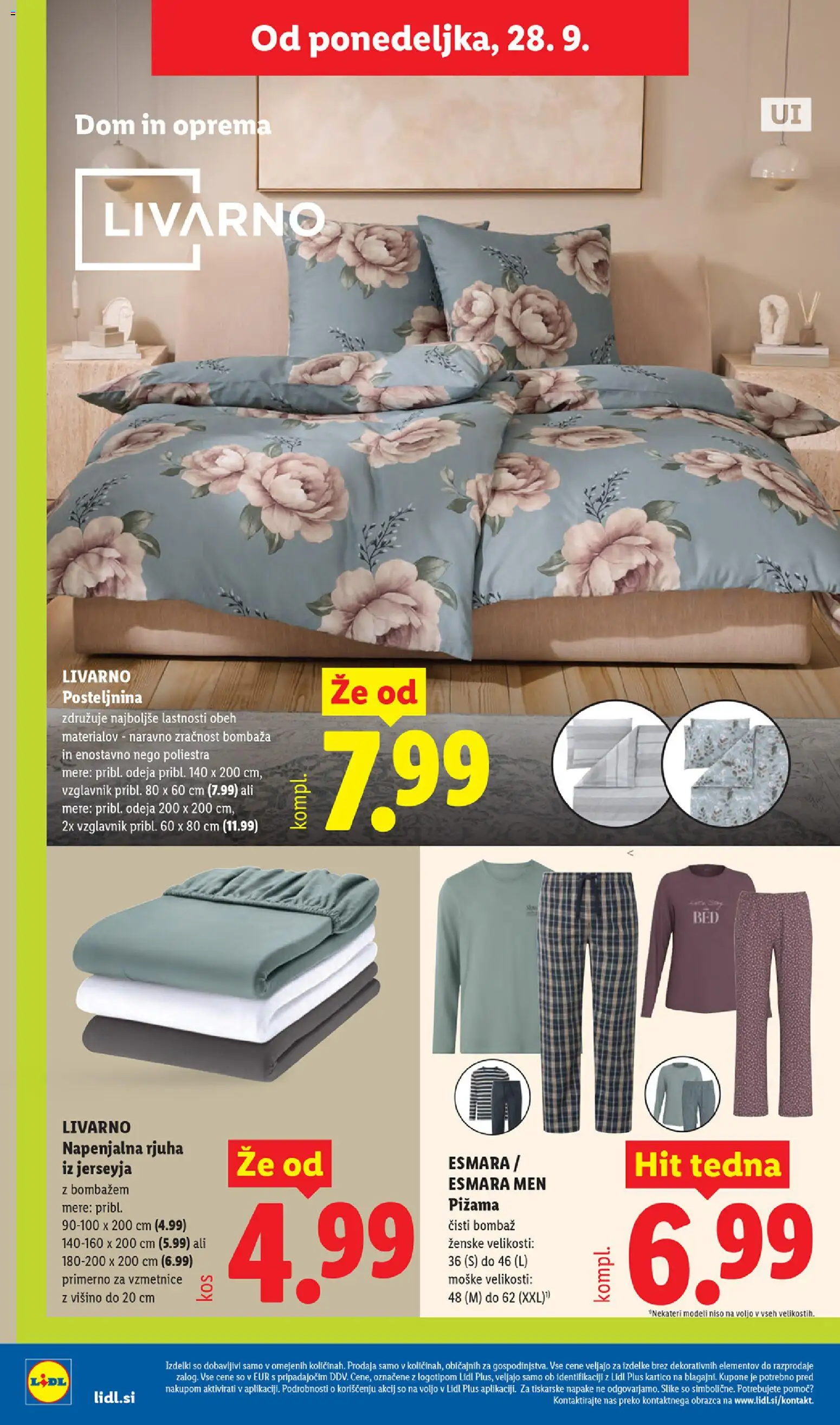 Novi Lidl katalog ponudbe – veljaven od 24.09.2026 | Stran: 52 | Izdelki: Vzglavnik, Odeja, Posteljnina, Rjuha