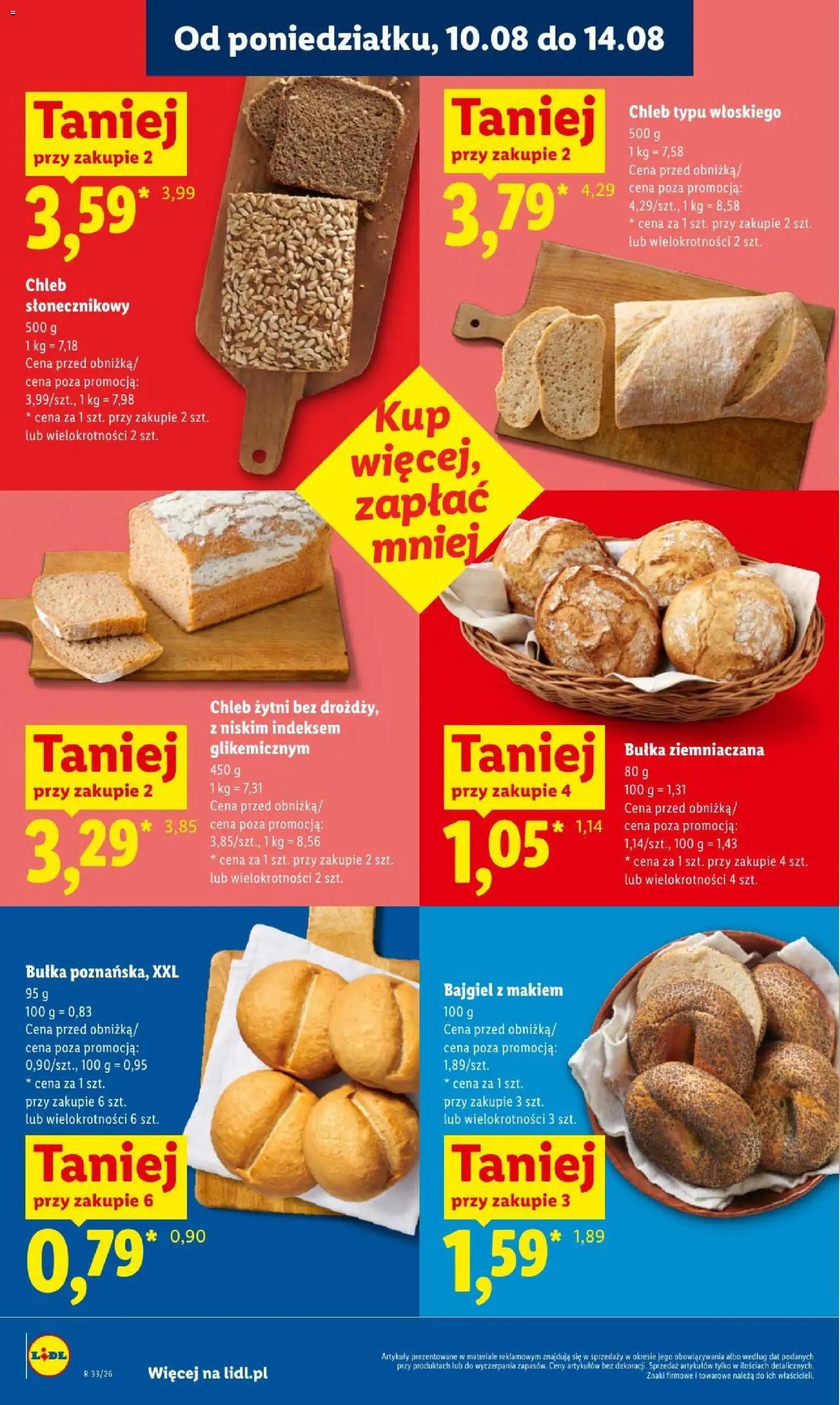 Lidl gazetka od 12.08.2026 | Strona: 58 | Produkty: Chleb Słonecznikowy, Chleb żytni, Bułka, Chleb