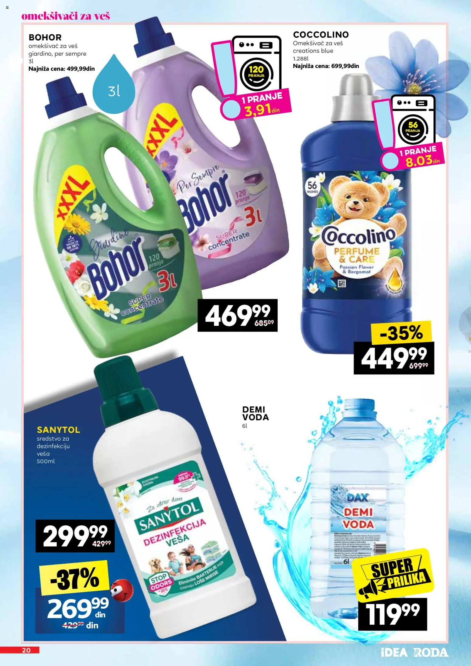 Roda katalog - važi od 11.06.2026 | Strana: 20 | Proizvode: Voda, Sanytol, Coccolino, Omekšivač za veš
