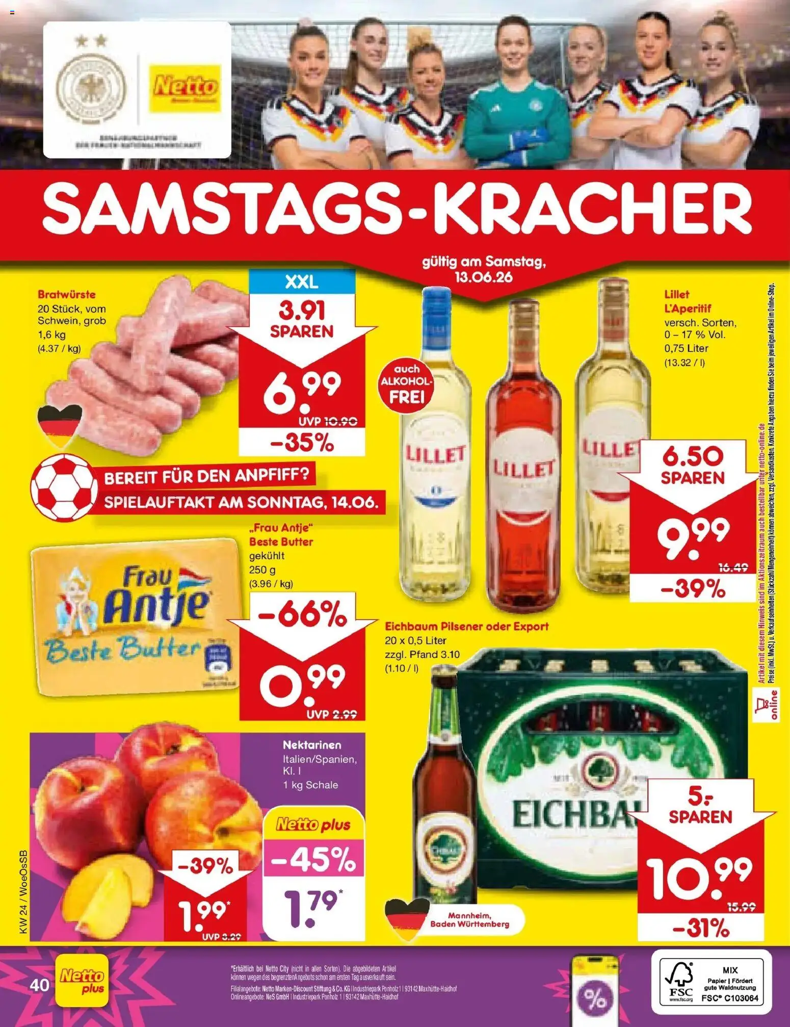 Netto Marken-Discount Prospekt Gemmingen – gültig ab 08.06.2026 | Seite: 58 | Produkte: Butter, Nektarinen, Lillet