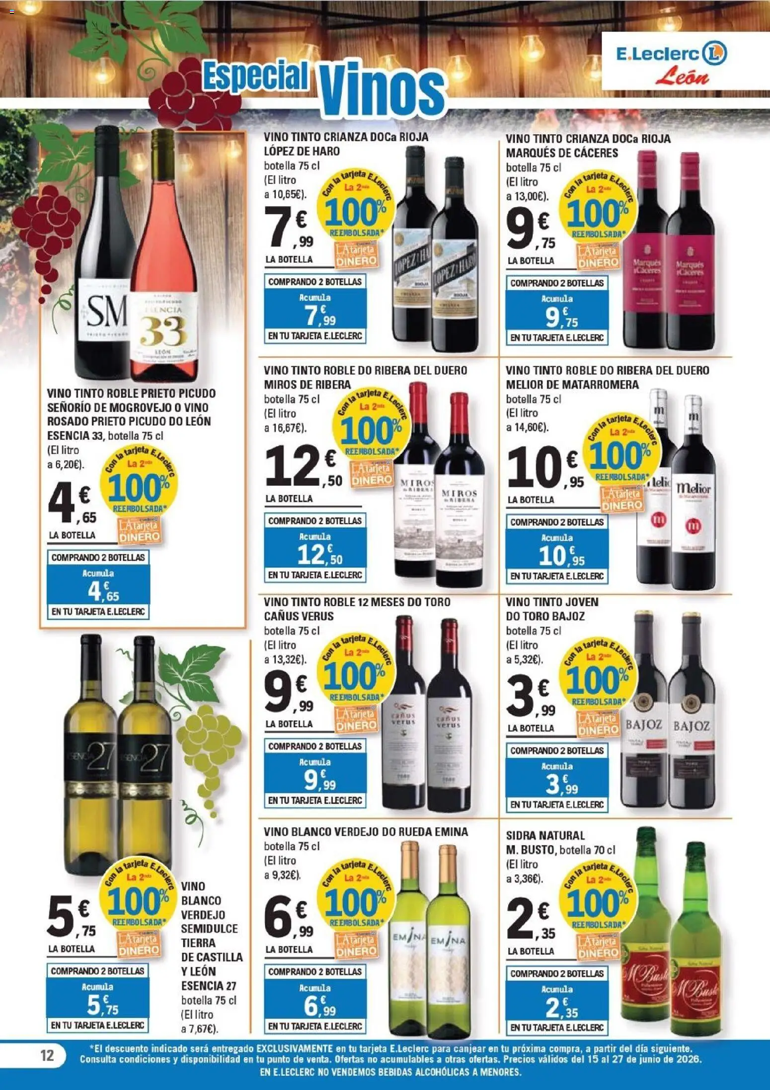 E.Leclerc León │ válido desde el 15.06.2026 | Página: 12 | Productos: Vino