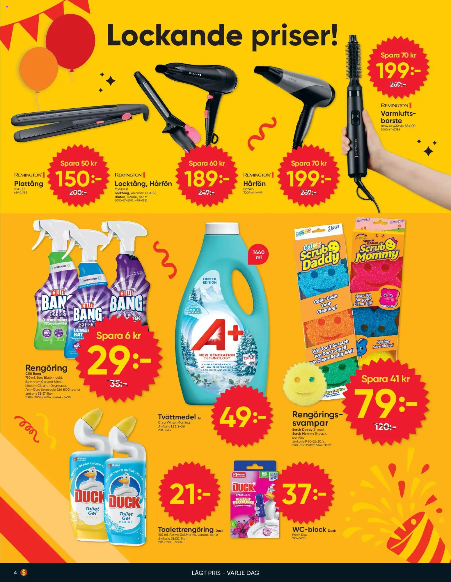 Dollar Store reklamblad aktuell från 26/10/2026 | Sida: 4 | Produkter: Plattång, Tvättmedel, Cillit bang