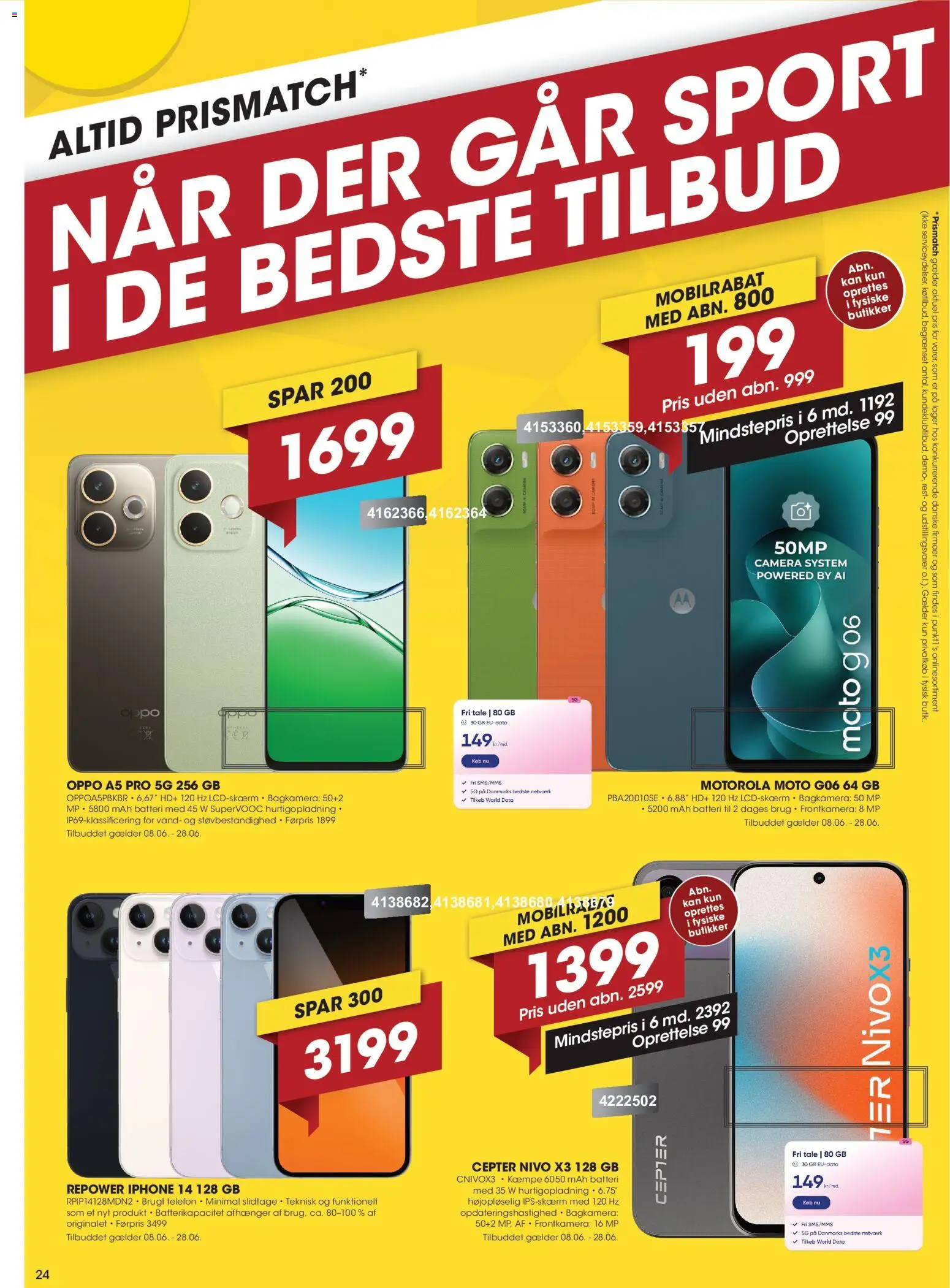 Punkt1 tilbudsavis – gyldig fra 08.06.2026 | Side: 24 | Produkter: Telefon, Søm, Batteri