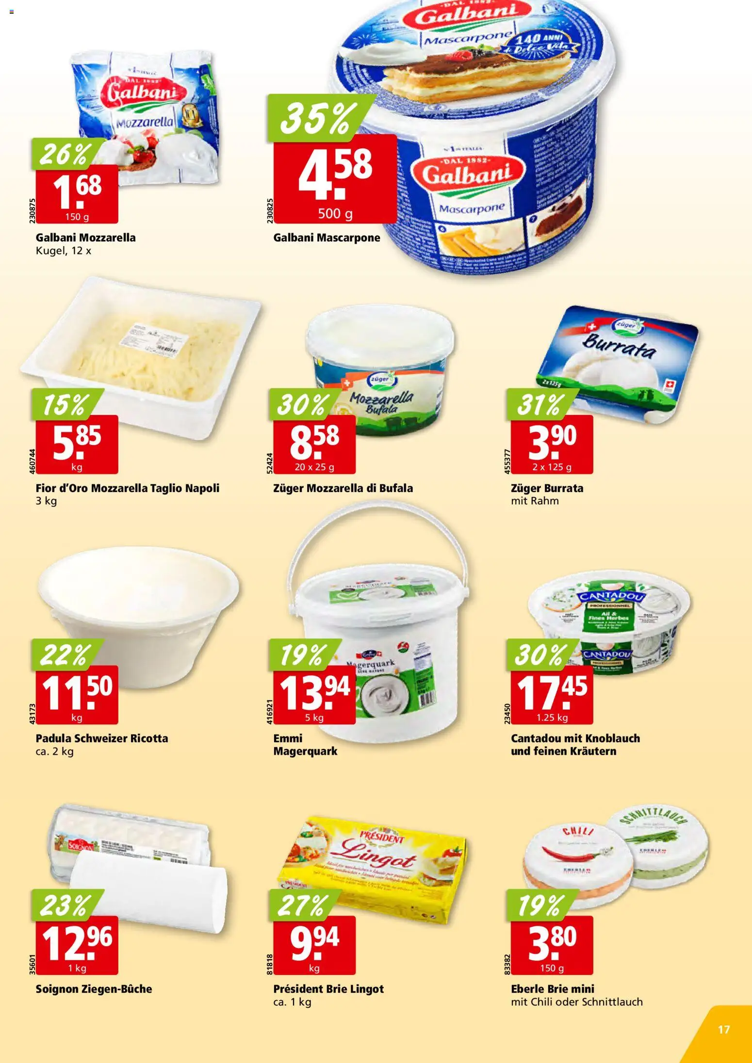 Aligro aktionen – gültig ab 28.09.2026 | Seite: 17 | Produkte: Mascarpone, Burrata, Knoblauch, Ricotta
