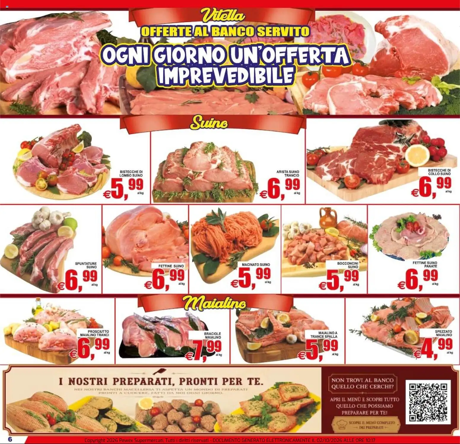 Volantino Pewex del 02/10/2026 | Pagina: 6 | Prodotti: Tè, Suino, Prosciutto, Collo