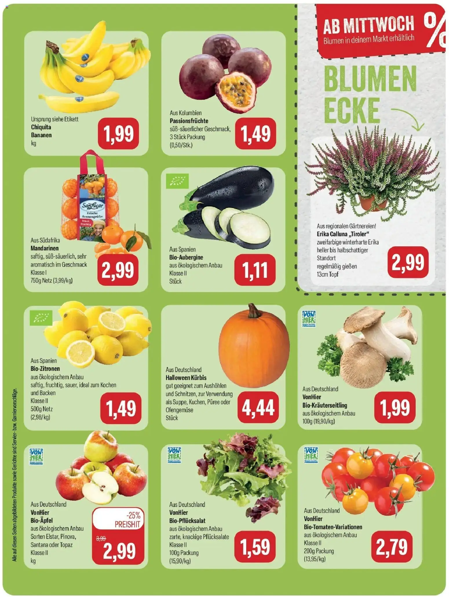 Feneberg Aktuelle Angebote (ab 12.10.2026) zum Blättern | Seite: 9 | Produkte: Blumen, Bananen, Mandarinen, Gerichte
