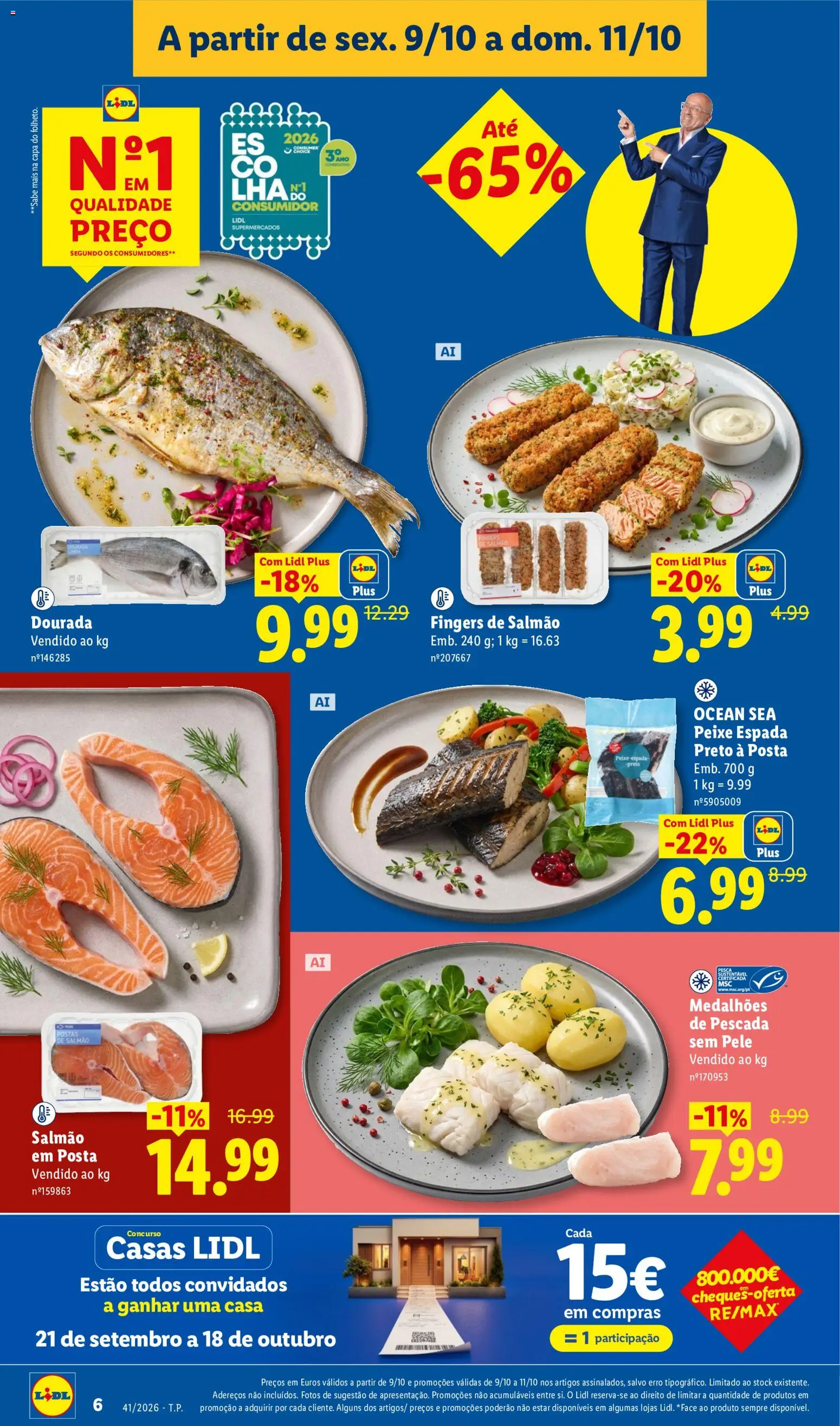 Lidl Promoções Fim de Semana │ válido de 09/10/2026 | Página: 6 | Produtos: Dourada, Pescada, Salmão, Peixe