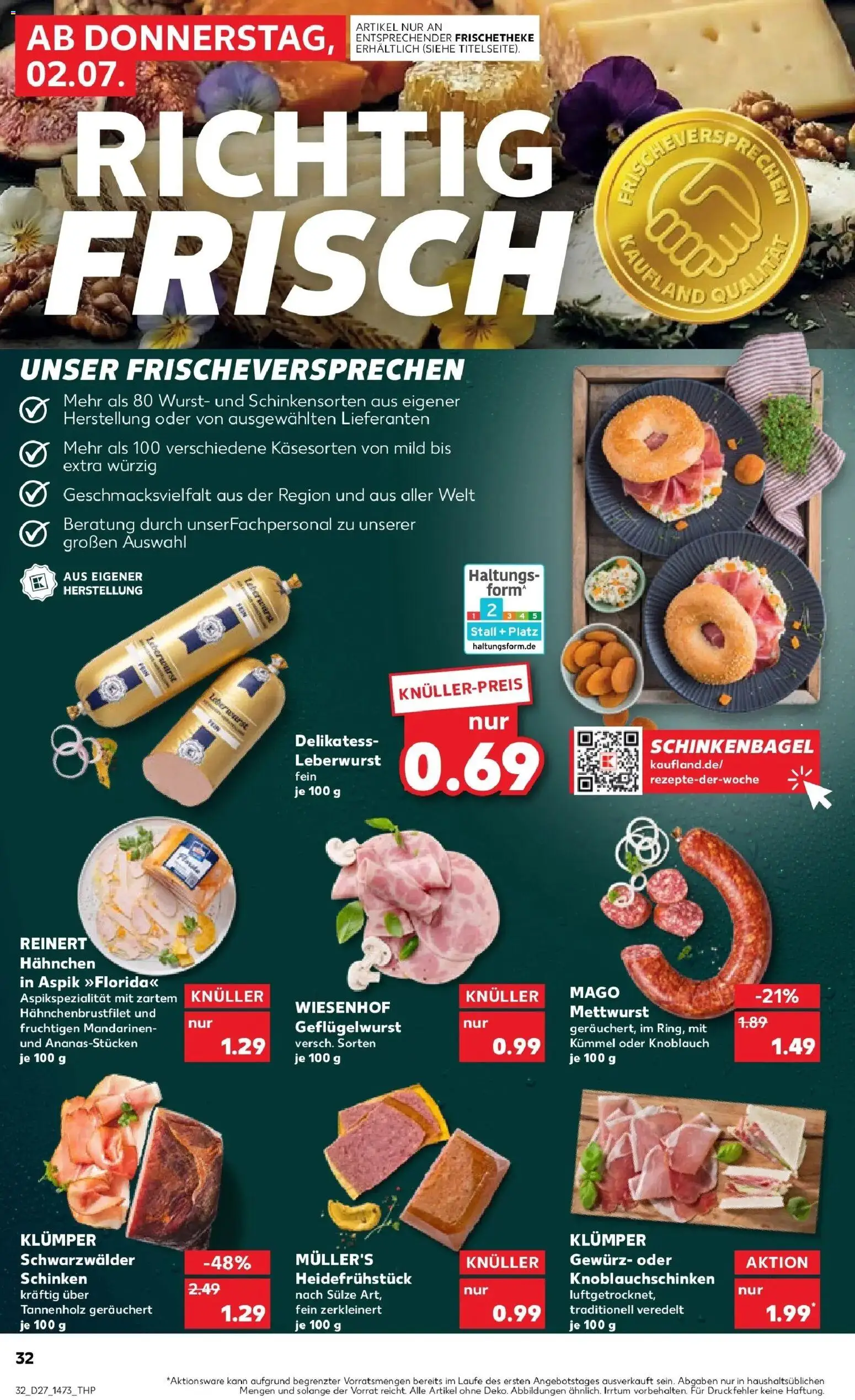 Kaufland Prospekt Großenhain – gültig ab 02.07.2026 | Seite: 32 | Produkte: Hahnchen, Mandarinen, Wurst, Schinken