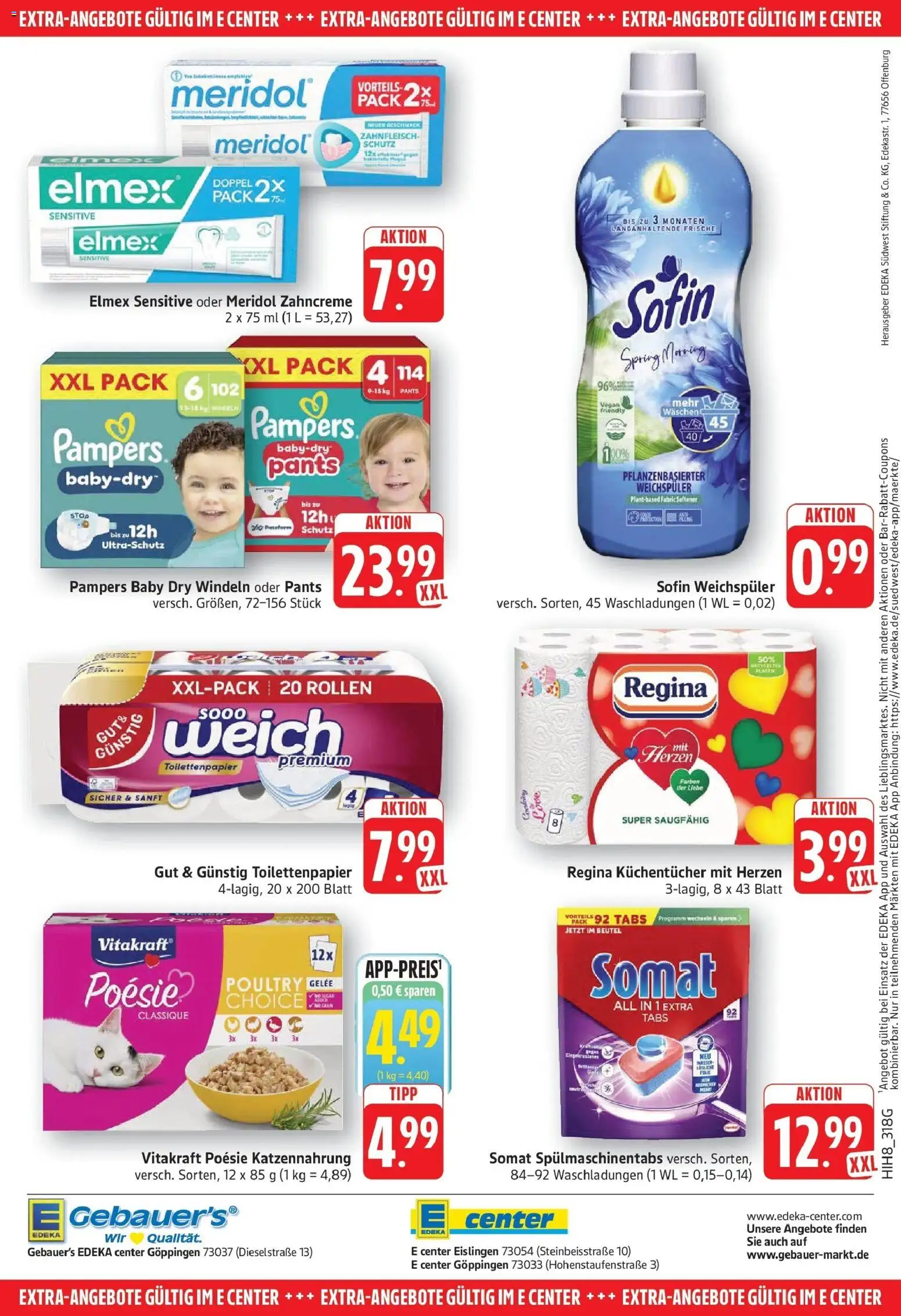 Edeka Prospekt Göppingen (ab 17.08.2026) » Angebote Online | Seite: 28 | Produkte: Pampers, Weichspüler, Spülmaschinentabs, Toilettenpapier