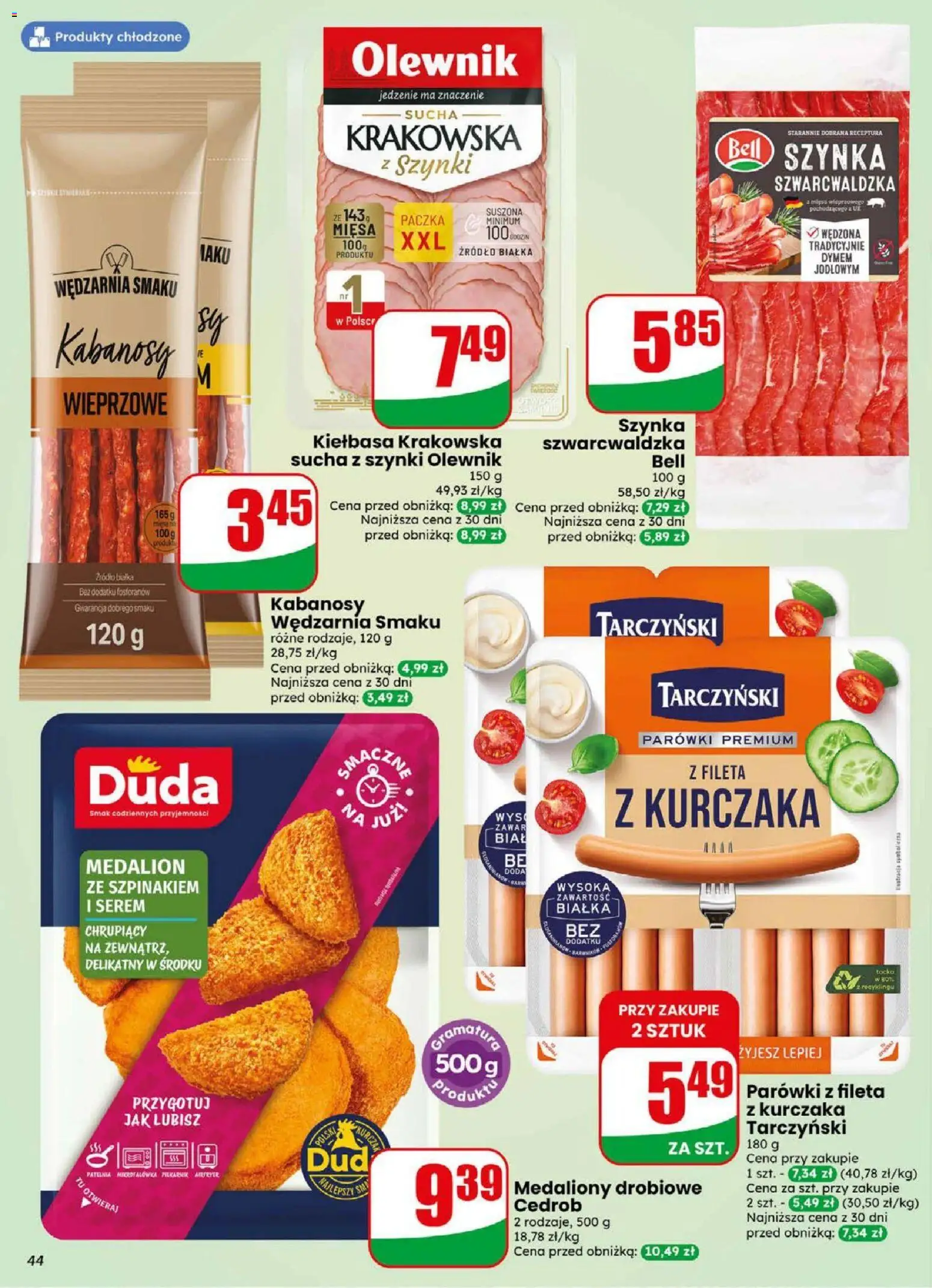 Dino gazetka od 02.09.2026 | Strona: 44 | Produkty: Parówki, Szynka, Kiełbasa krakowska, Szynka szwarcwaldzka