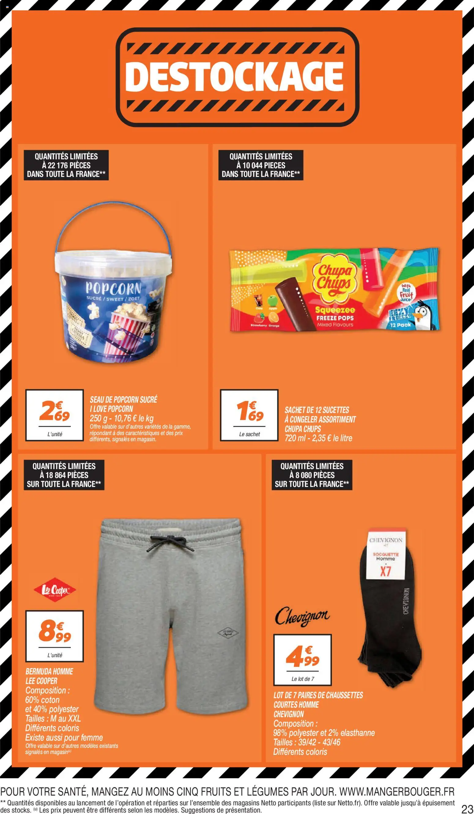 {H1} | Page: 23 | Produits: Bermuda, Sucre, Popcorn, Coton