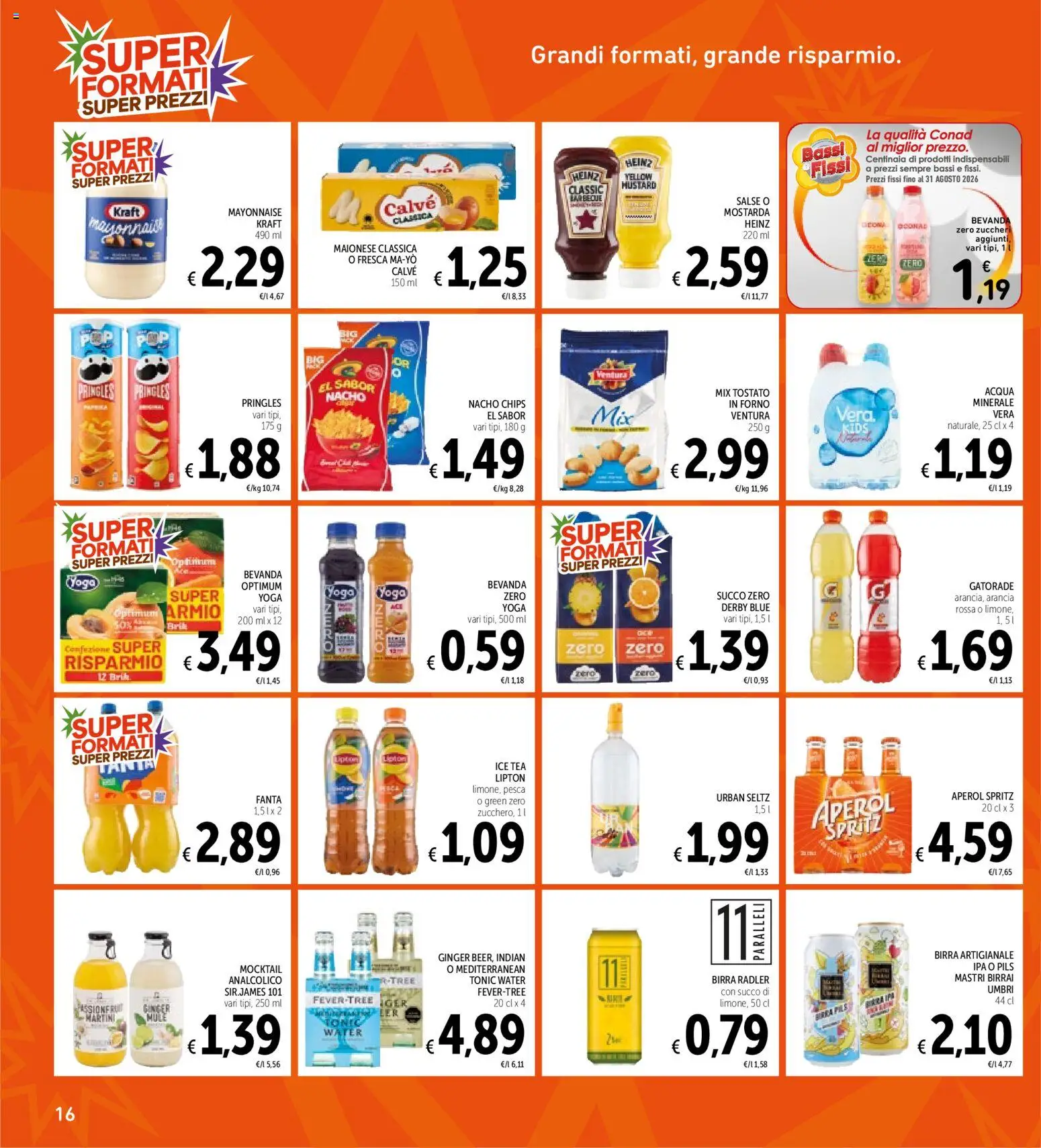 Volantino Spazio Conad del 14/07/2026 | Pagina: 16 | Prodotti: Maionese, Barbecue, Aperol Spritz, Salse