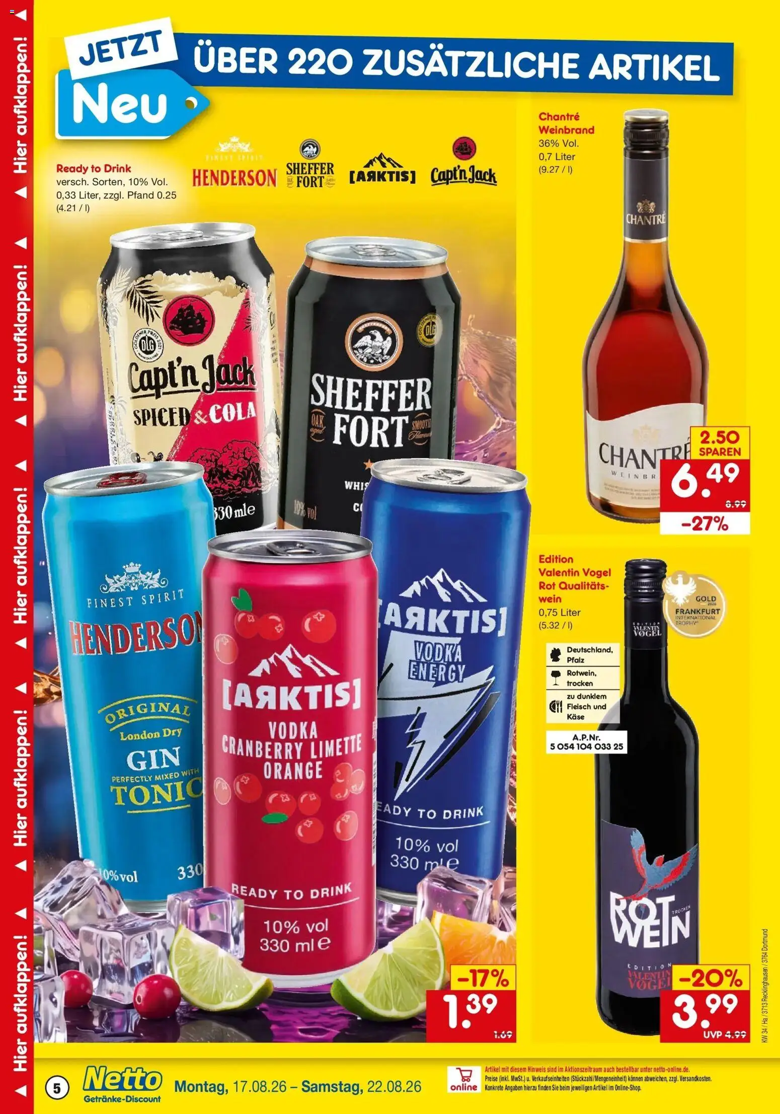 Netto Marken-Discount Prospekt Dortmund – gültig ab 17.08.2026 | Seite: 5 | Produkte: Energy, Käse, Chantré, Fleisch