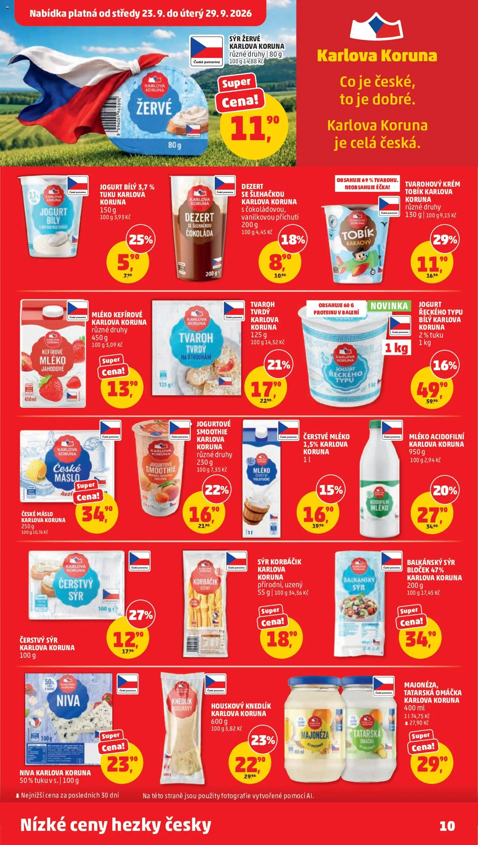 Penny Market leták od 23.09.2026 | Strana: 10 | Produkty: Jogurt, Tvarohový krém, Žervé, Cream cheese