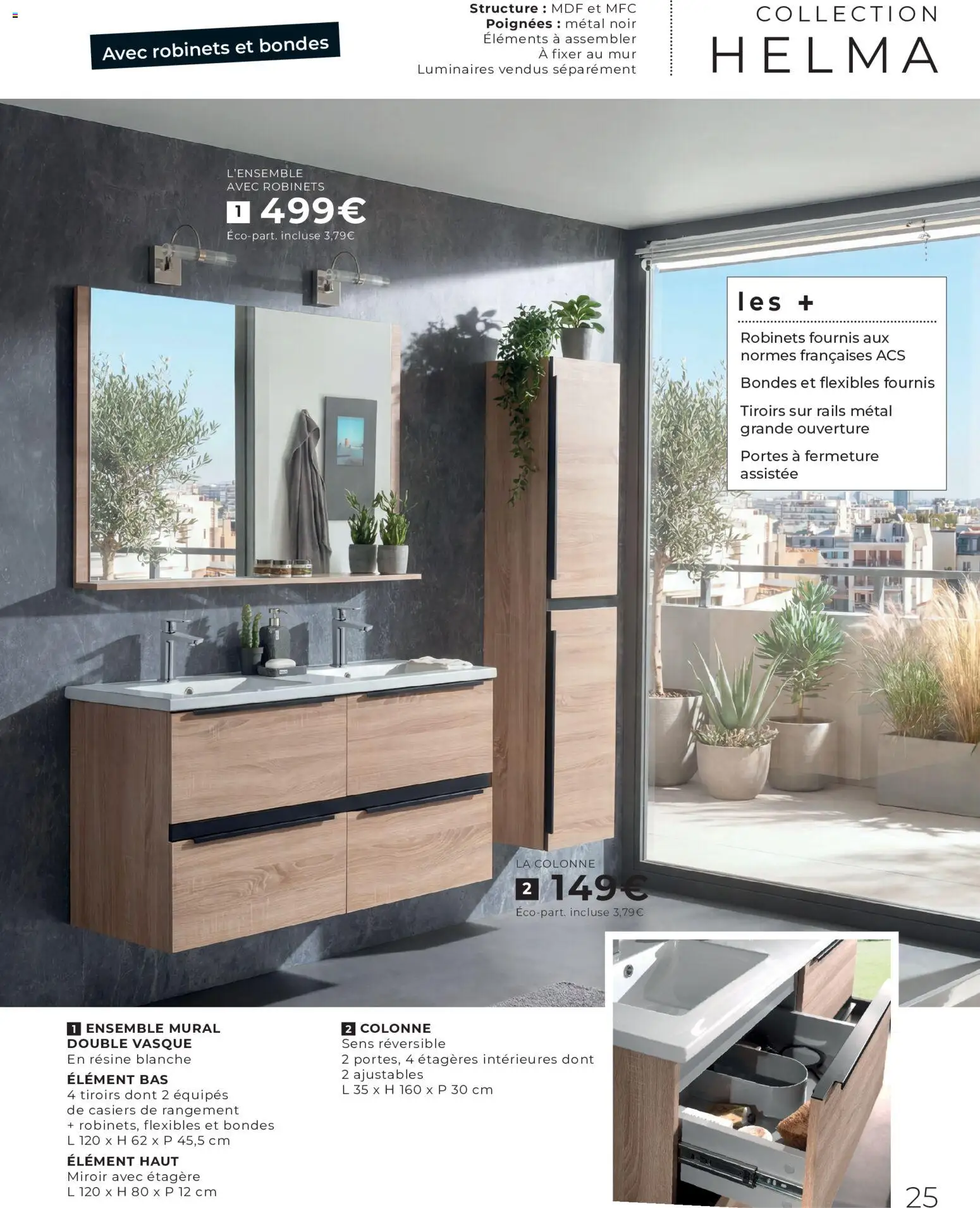 {H1} | Page: 25 | Produits: Étagère, Portes, Tiroirs, Miroir
