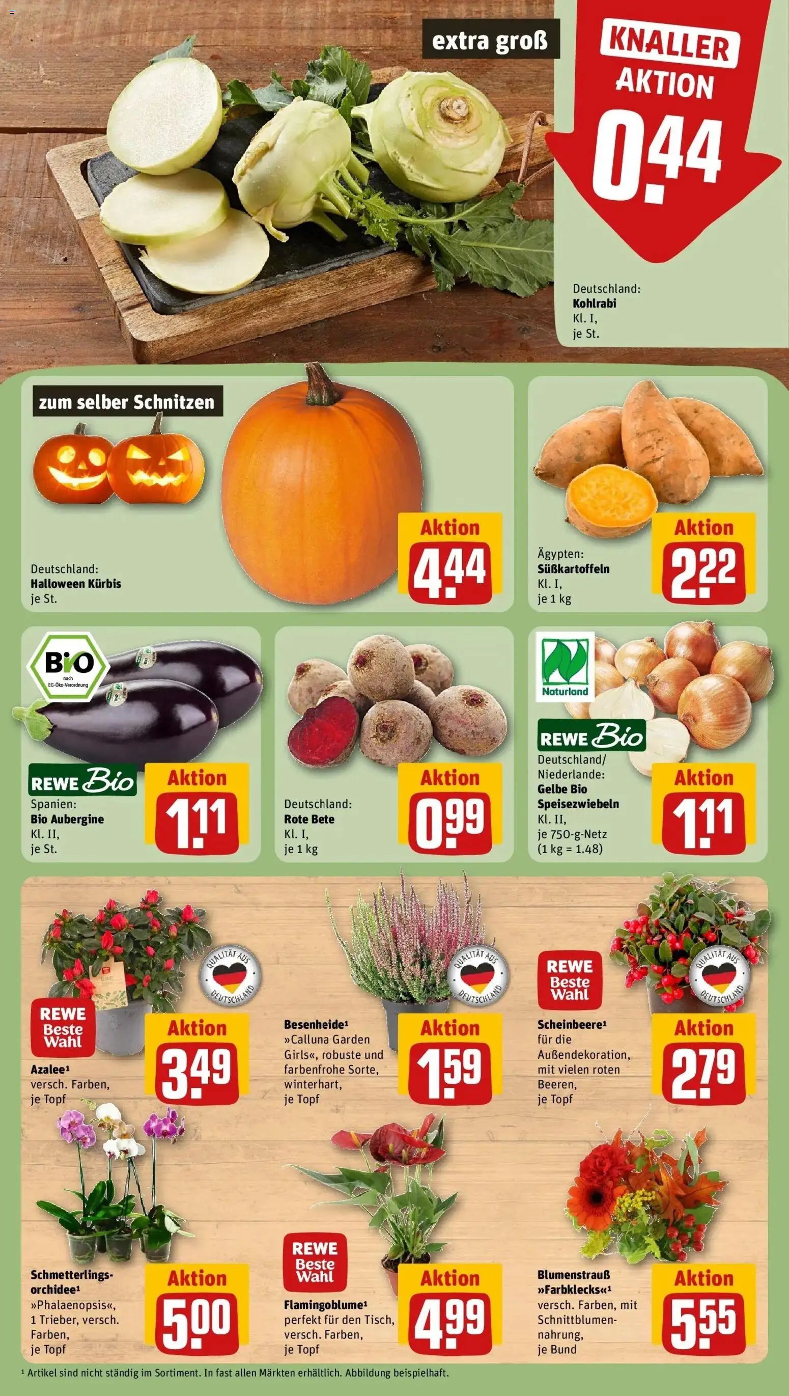 REWE Prospekt ab 12.10.2026 zum Blättern » Angebote | Seite: 5 | Produkte: Kohlrabi, Aubergine, Kürbis