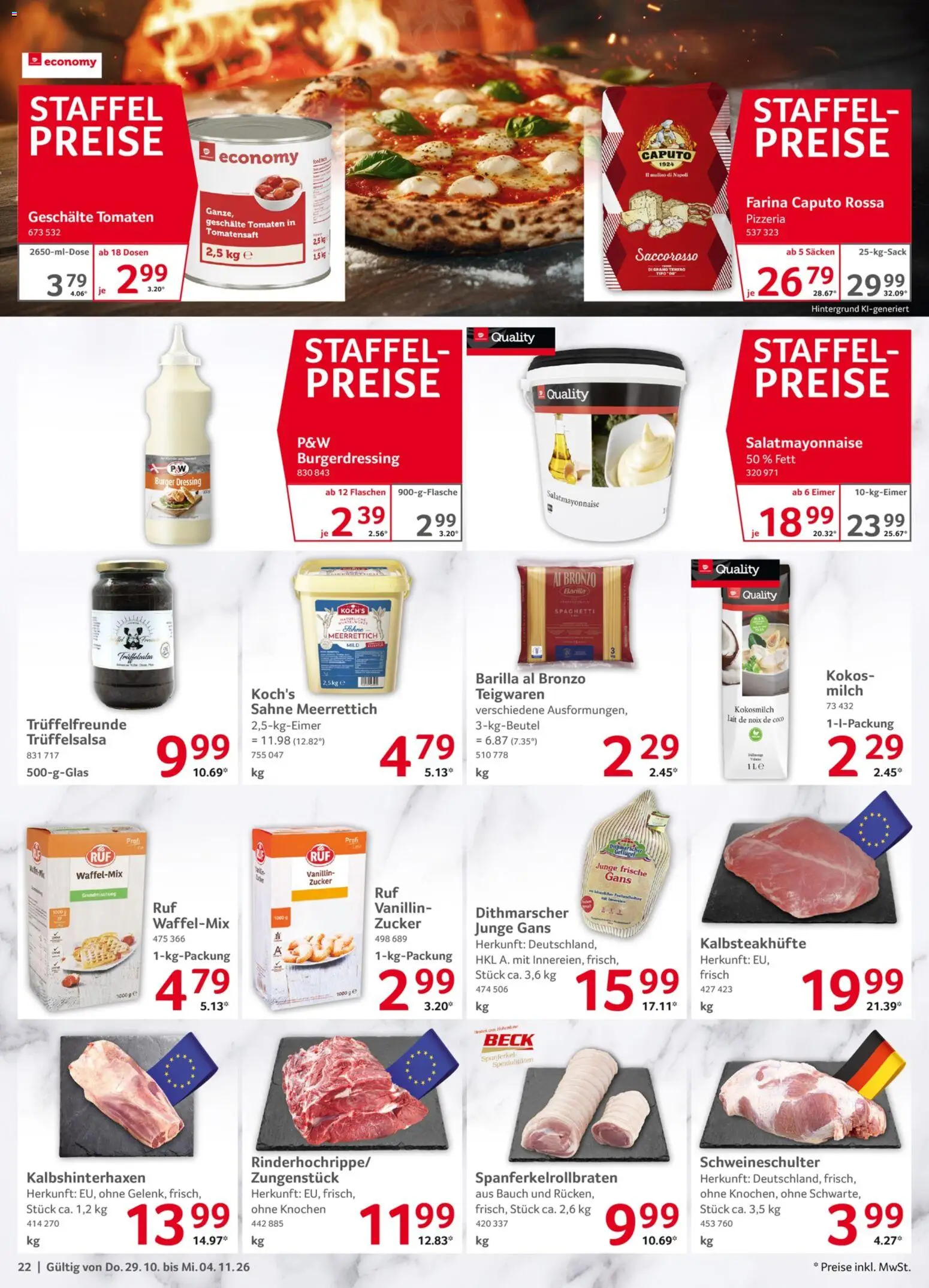 Selgros Prospekt – gültig ab 29.10.2026 | Seite: 22 | Produkte: Barilla, Spezialitäten, Dressing, Sahne