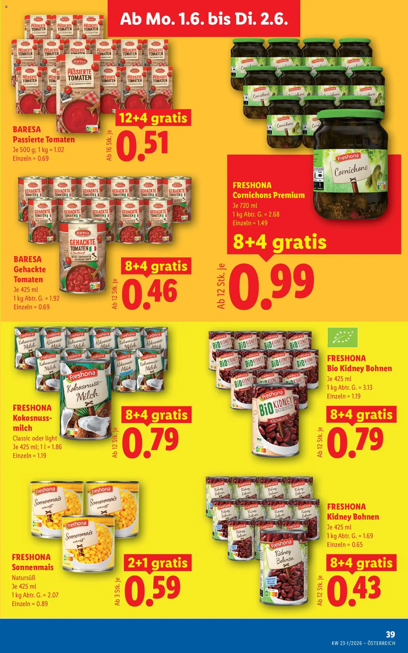 Lidl Flugblatt - Altenmarkt im Pongau, St. Johann im Pongau, Zell am See gültig ab 28.05.2026 | Seite: 46 | Produkte: Milch, Tomaten