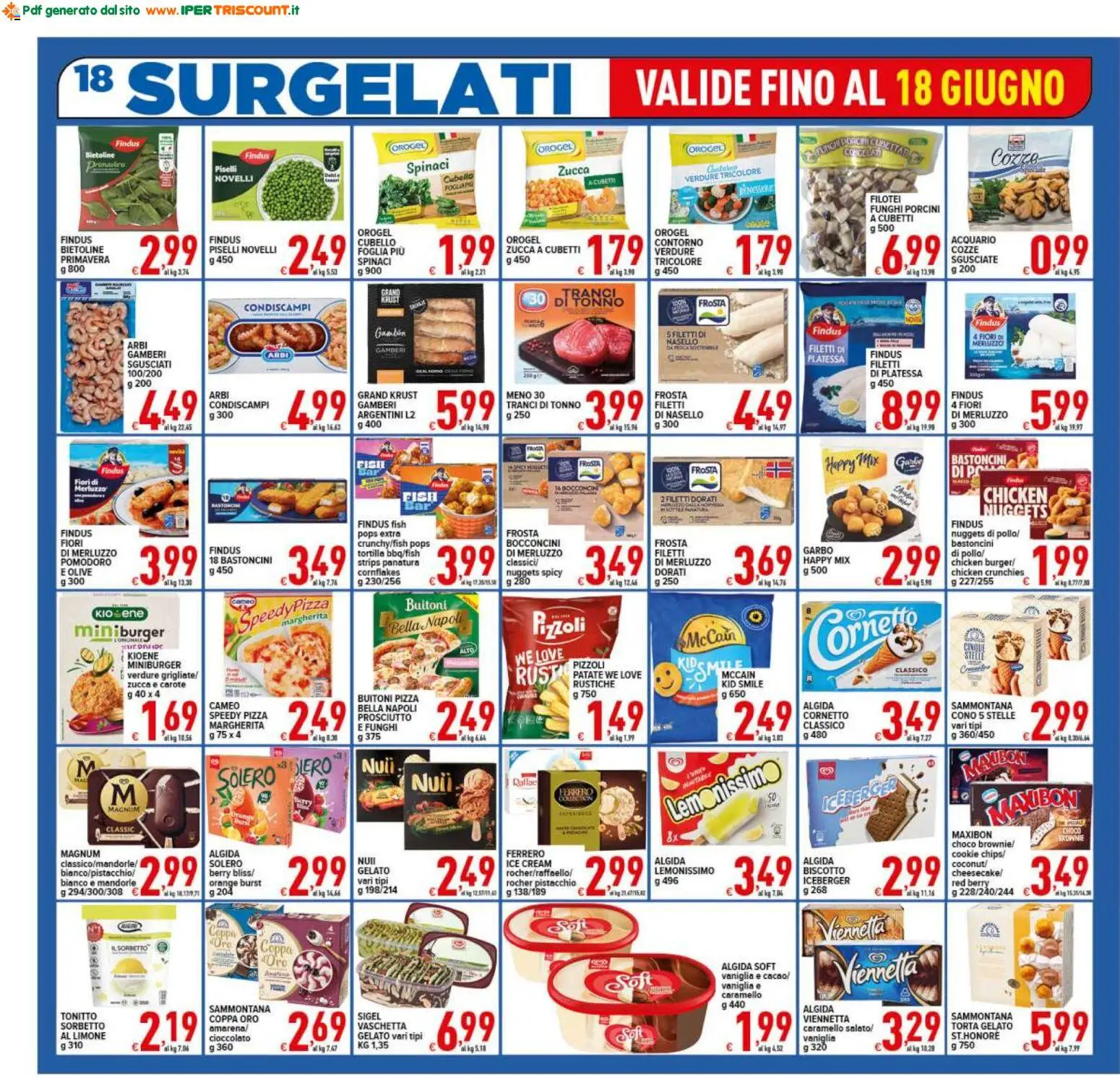 Volantino Ipertriscount del 10/06/2026 | Pagina: 18 | Prodotti: Cioccolato, Merluzzo, Nuggets, Cacao